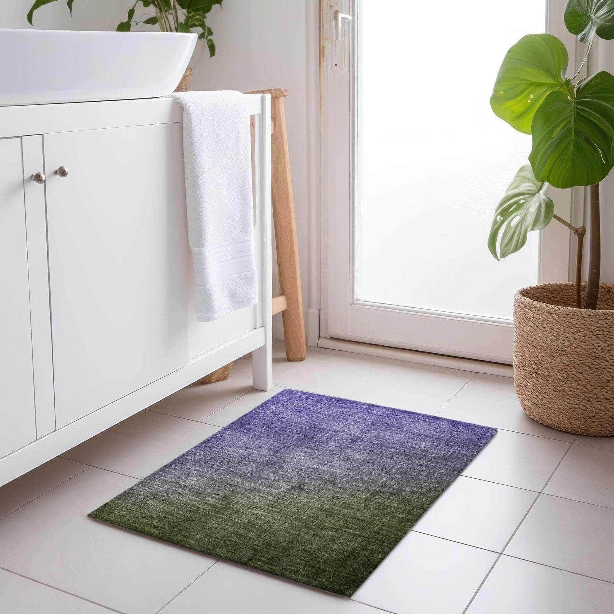 Machine Made ACN569 Olive Green Rugs