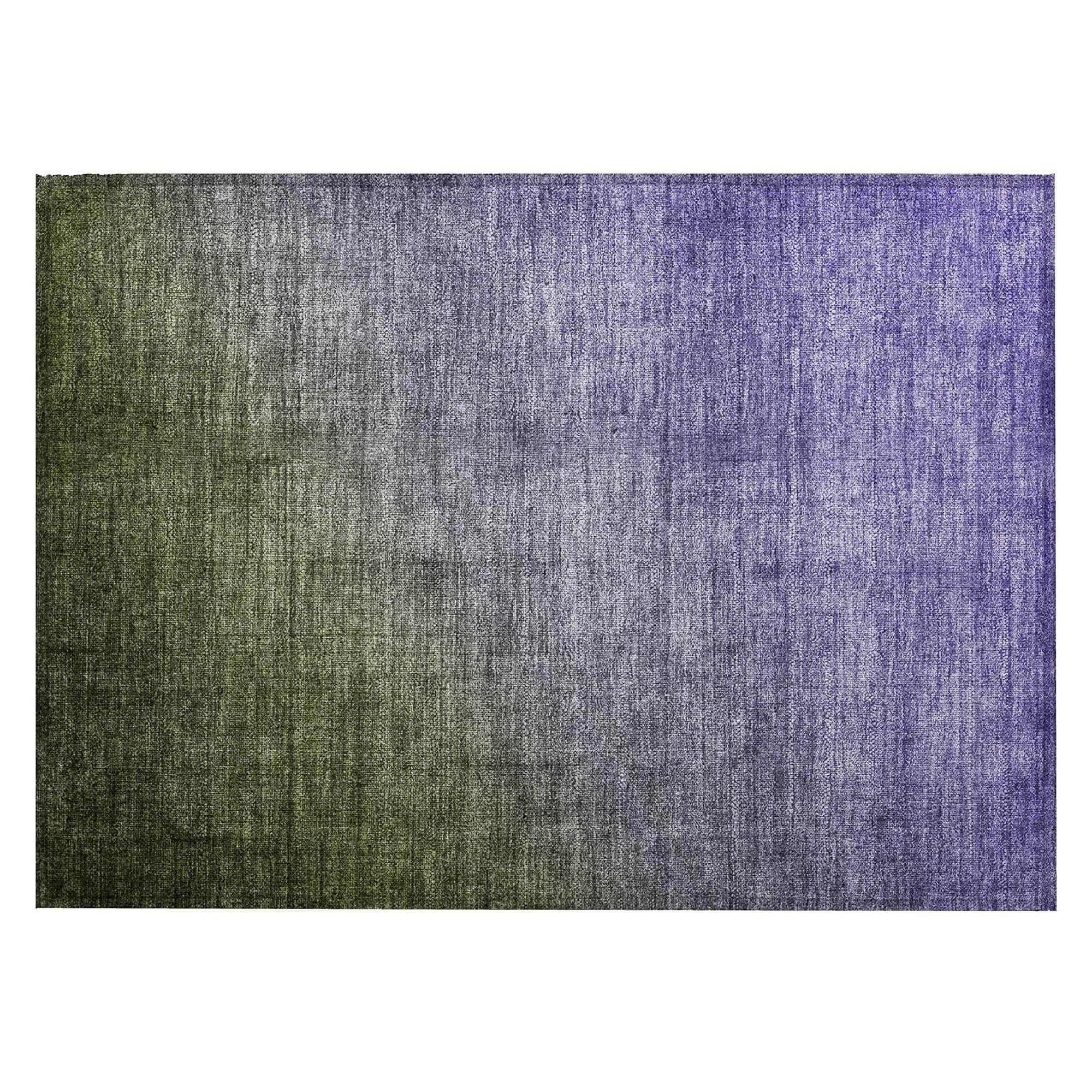 Machine Washable Olive Green Rug - Indoor / Outdoor - Kids / Pet Friendly Ombre Print Rug