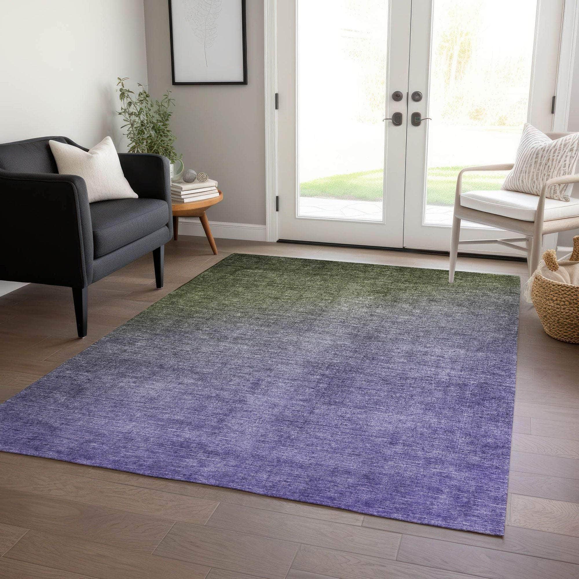 Machine Made ACN569 Olive Green Rugs