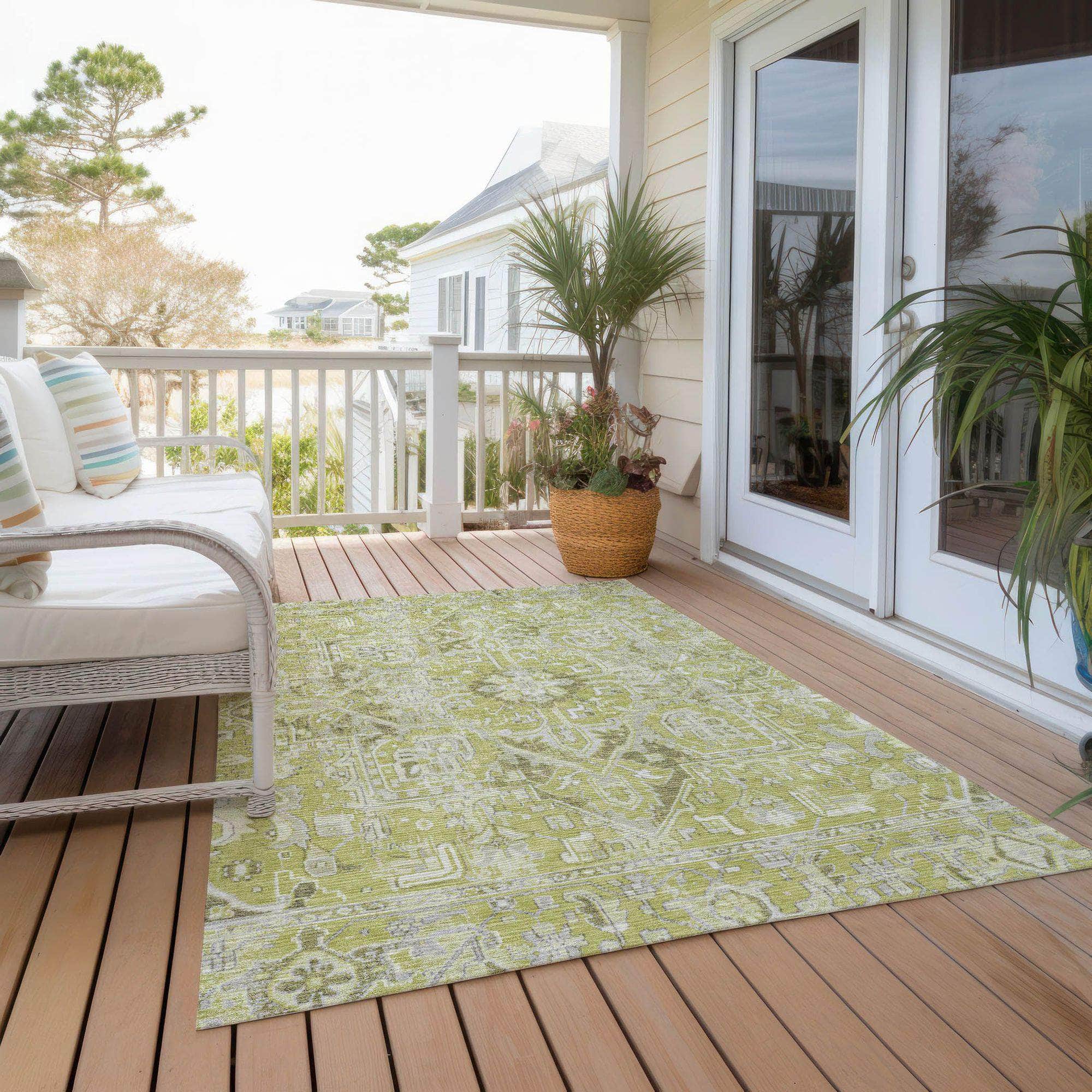 Machine Made ACN570 Aloe Green Rugs