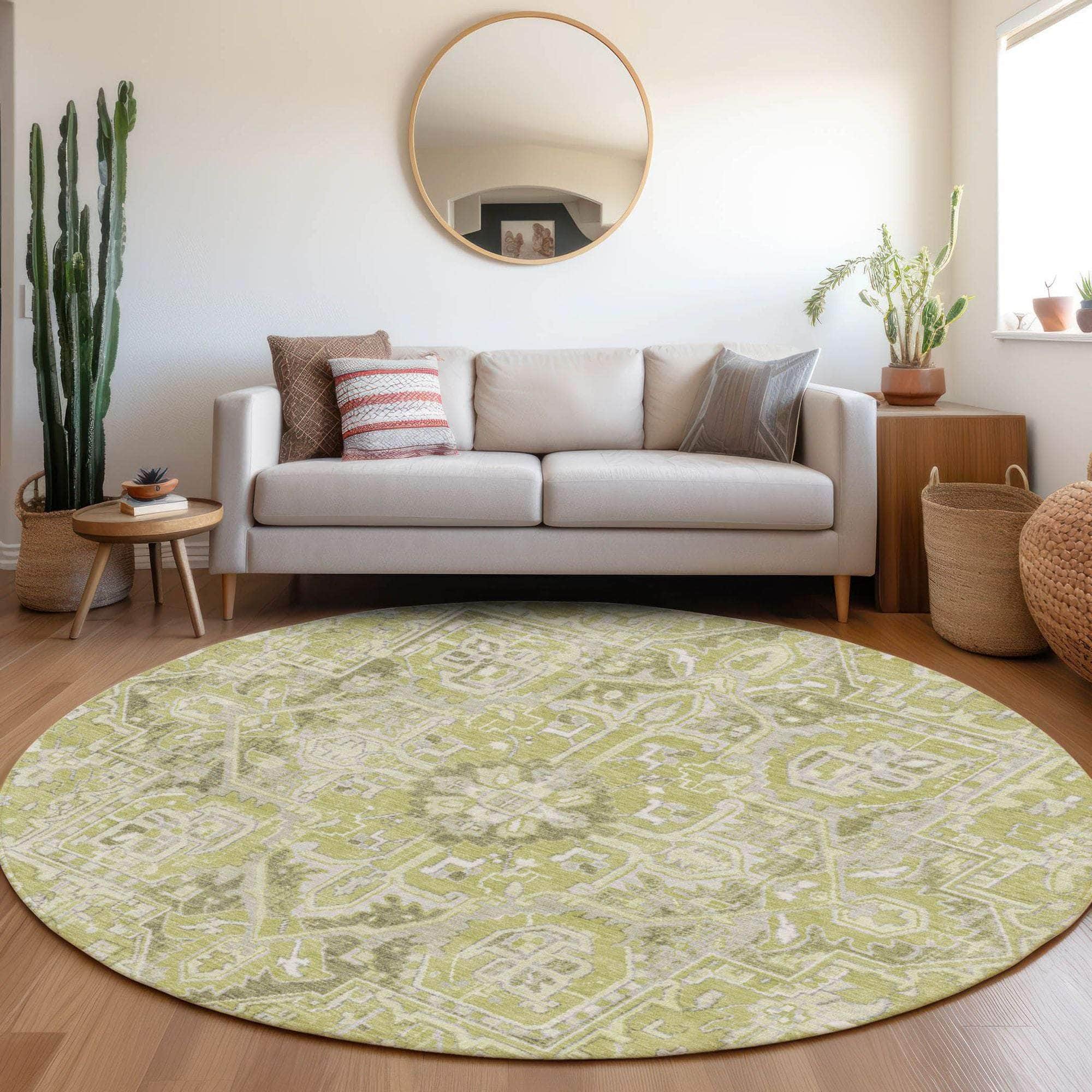 Machine Made ACN570 Aloe Green Rugs