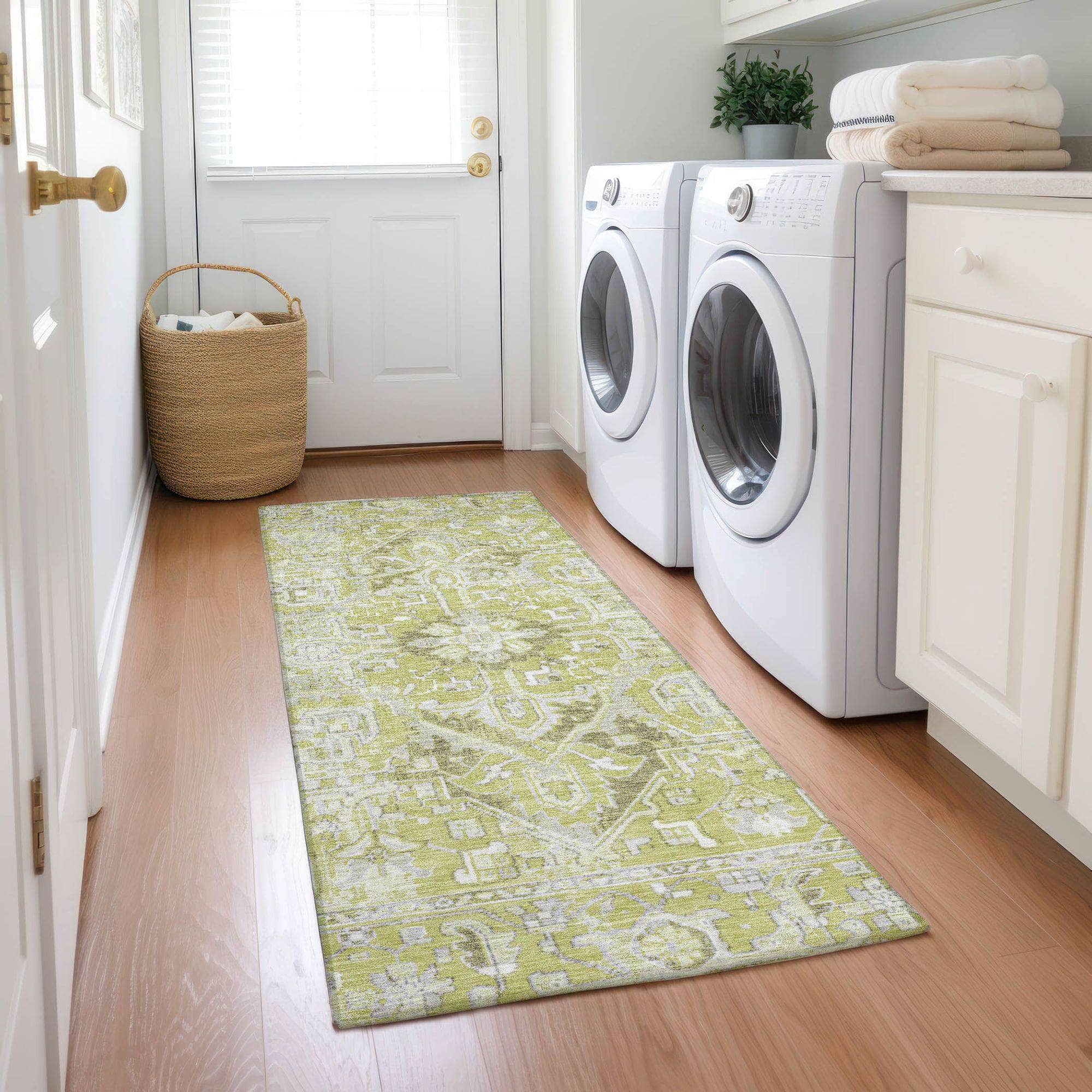 Machine Made ACN570 Aloe Green Rugs