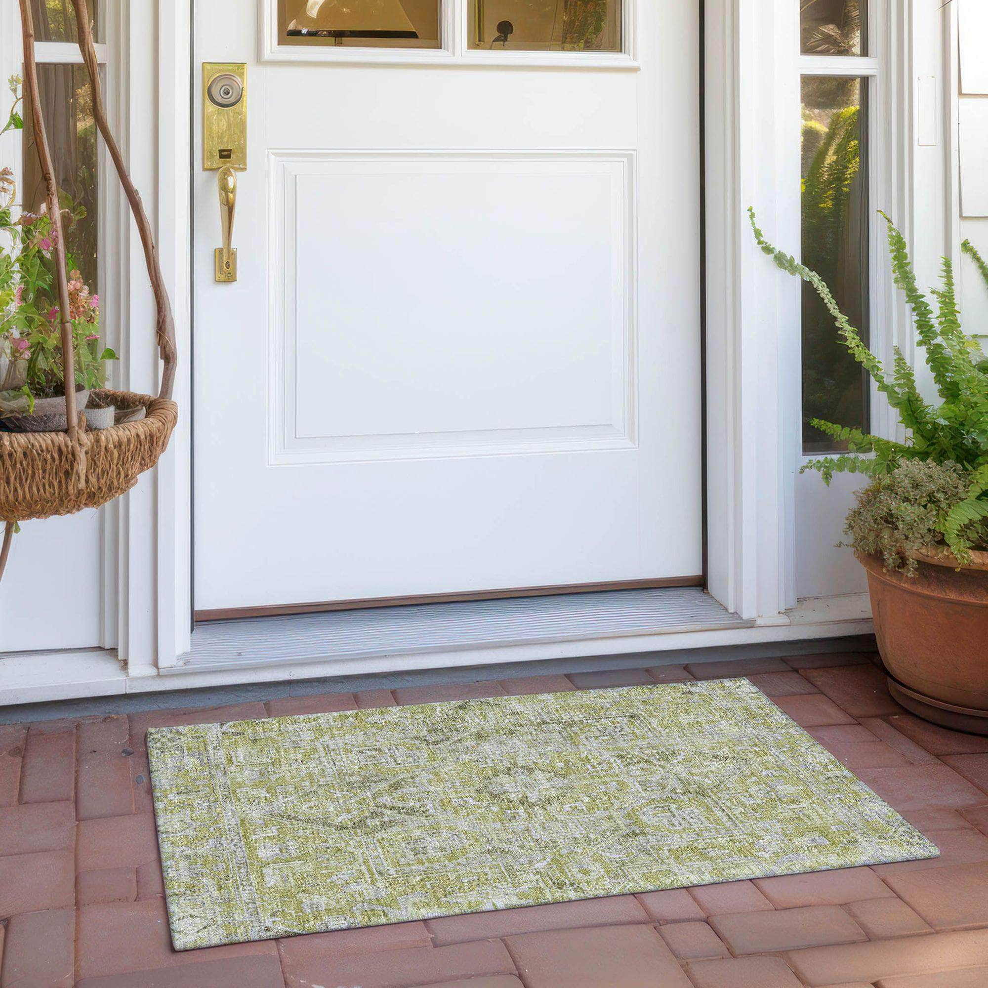 Machine Made ACN570 Aloe Green Rugs