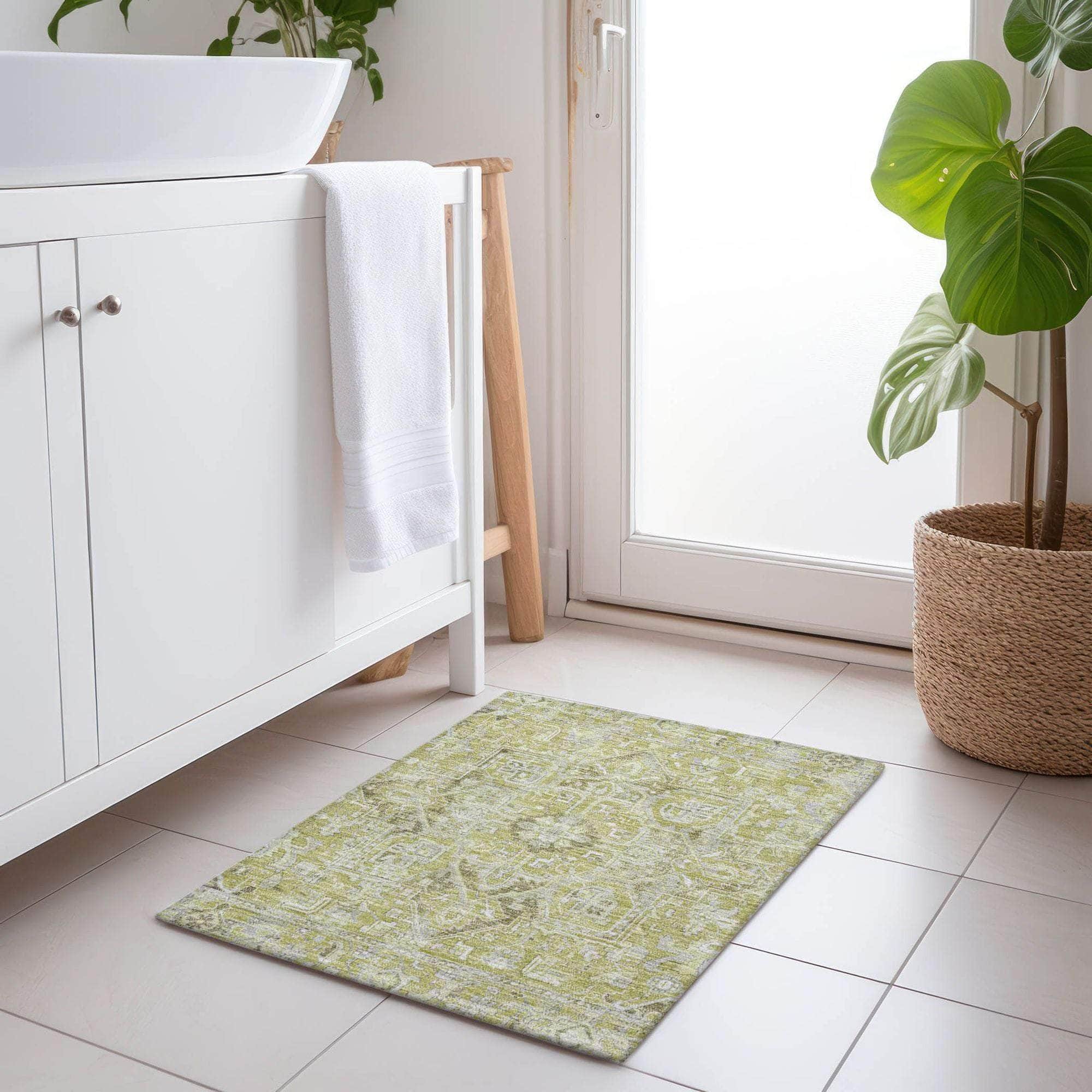 Machine Made ACN570 Aloe Green Rugs