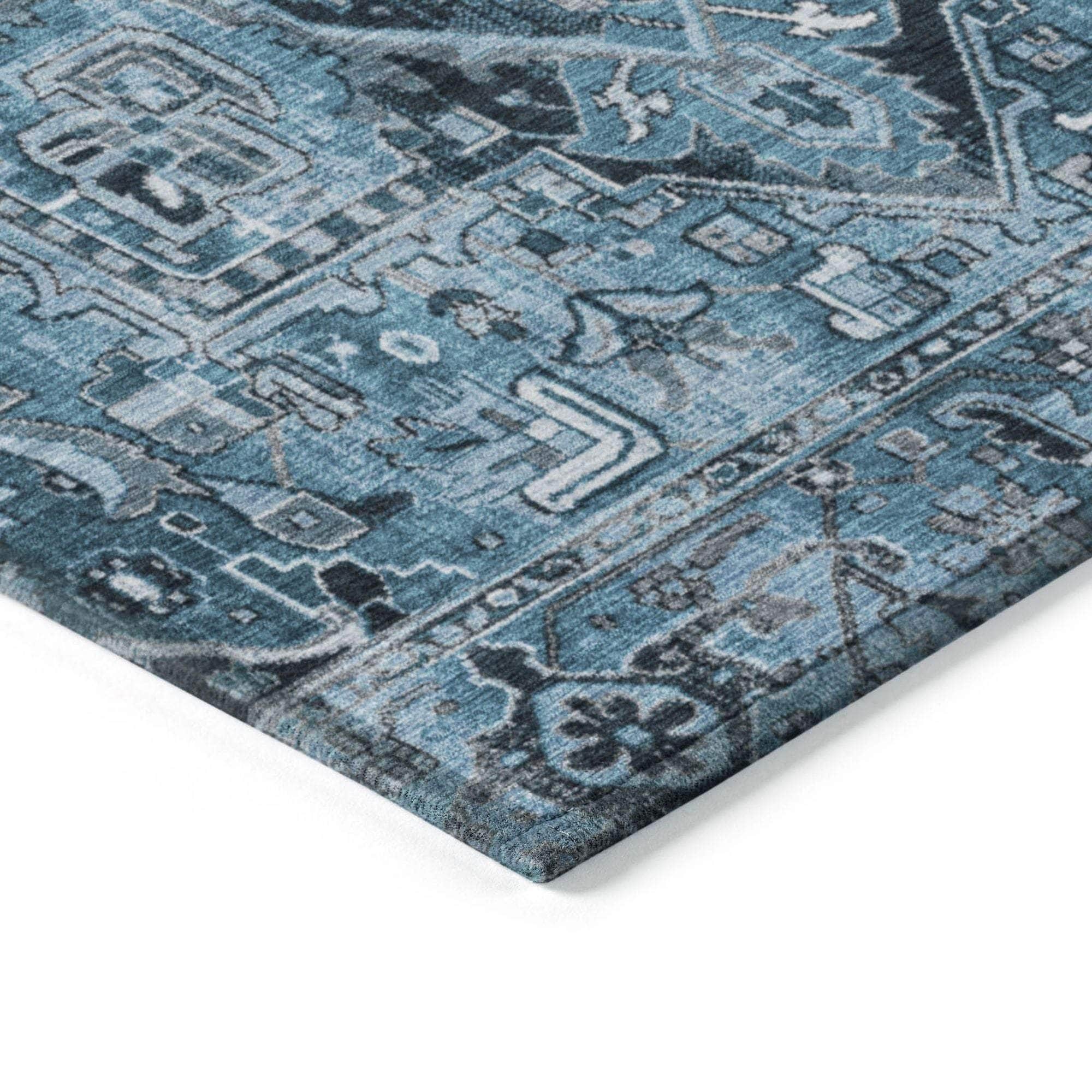 Machine Made ACN570 Blue Rugs