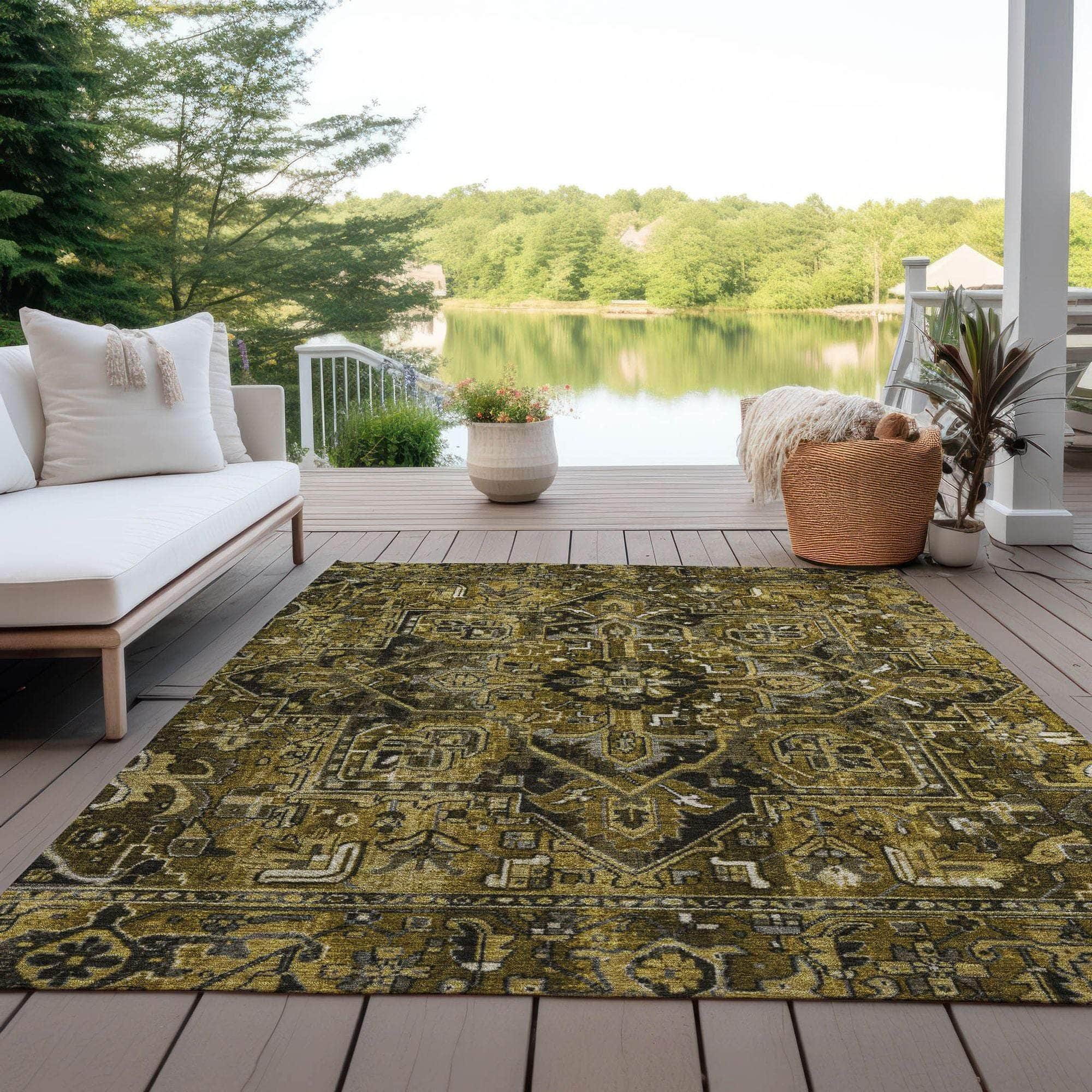 Machine Made ACN570 Brown Rugs
