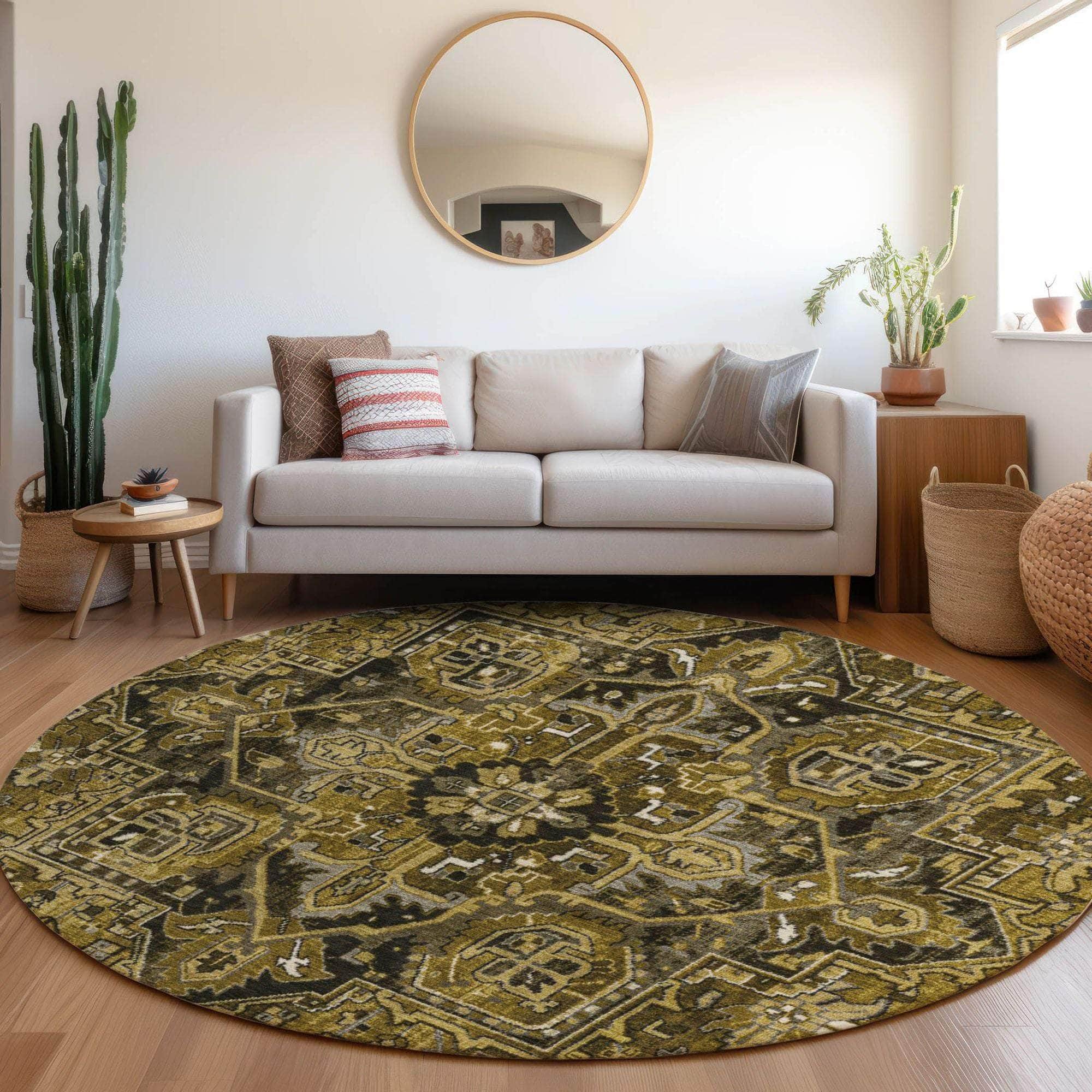 Machine Made ACN570 Brown Rugs
