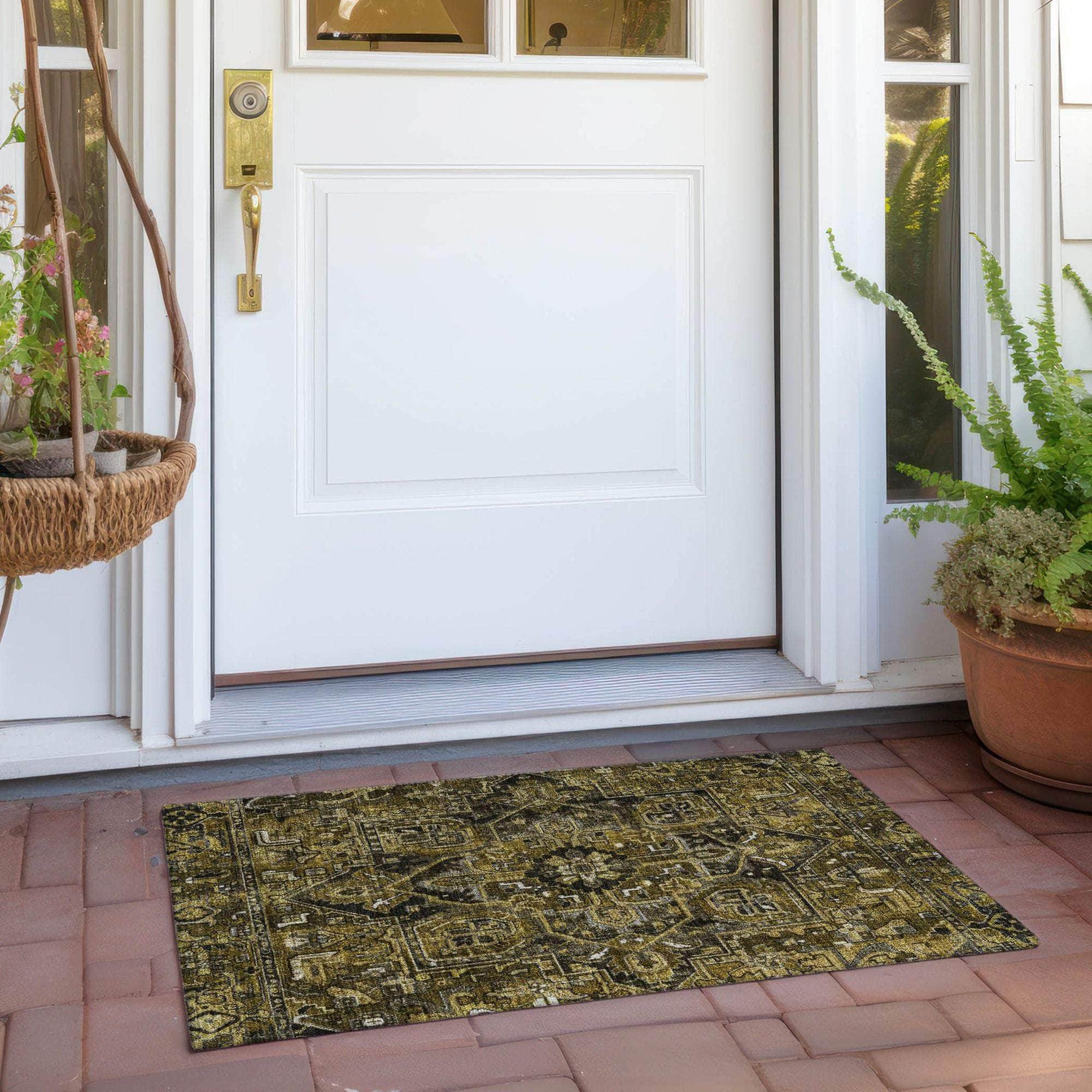 Machine Made ACN570 Brown Rugs