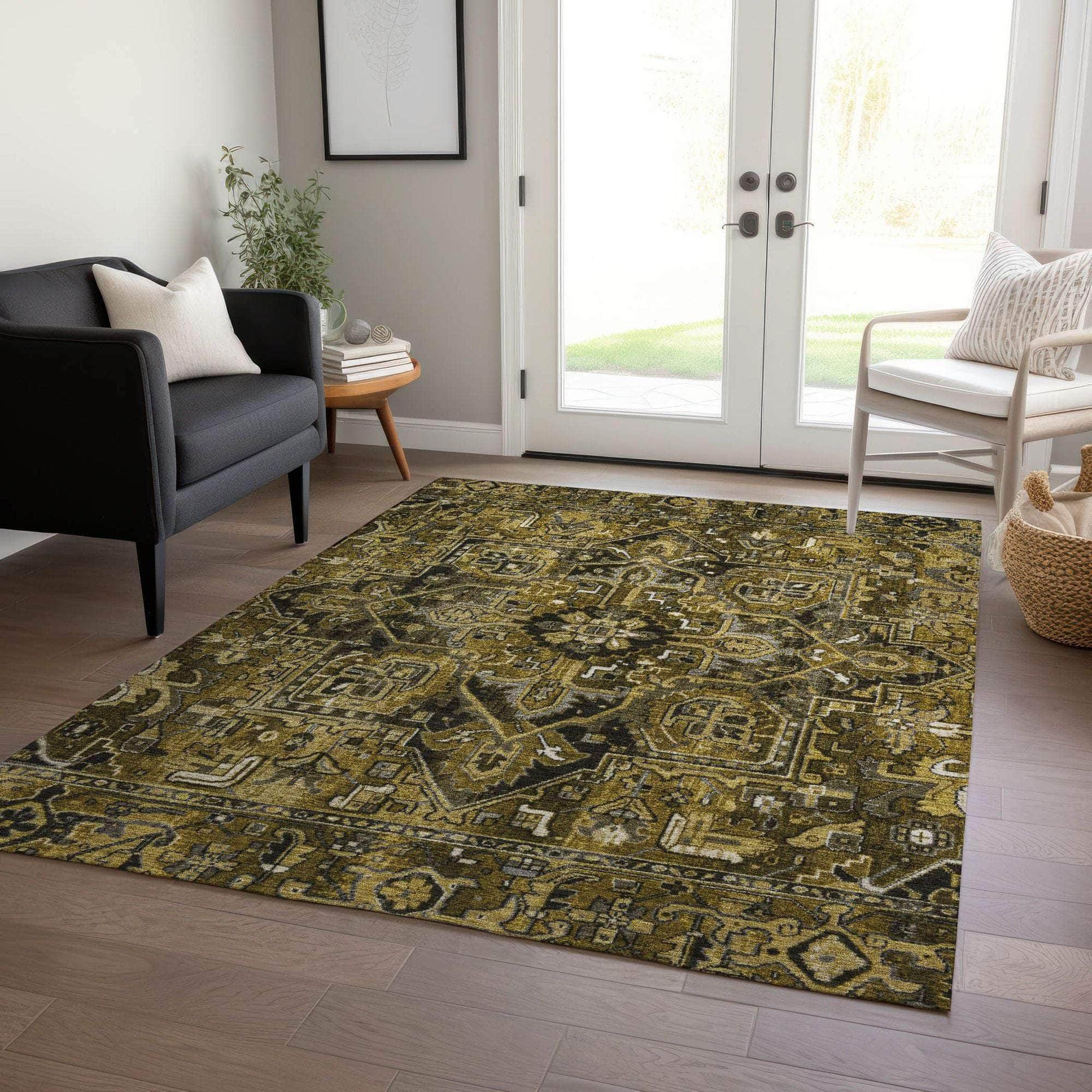 Machine Made ACN570 Brown Rugs