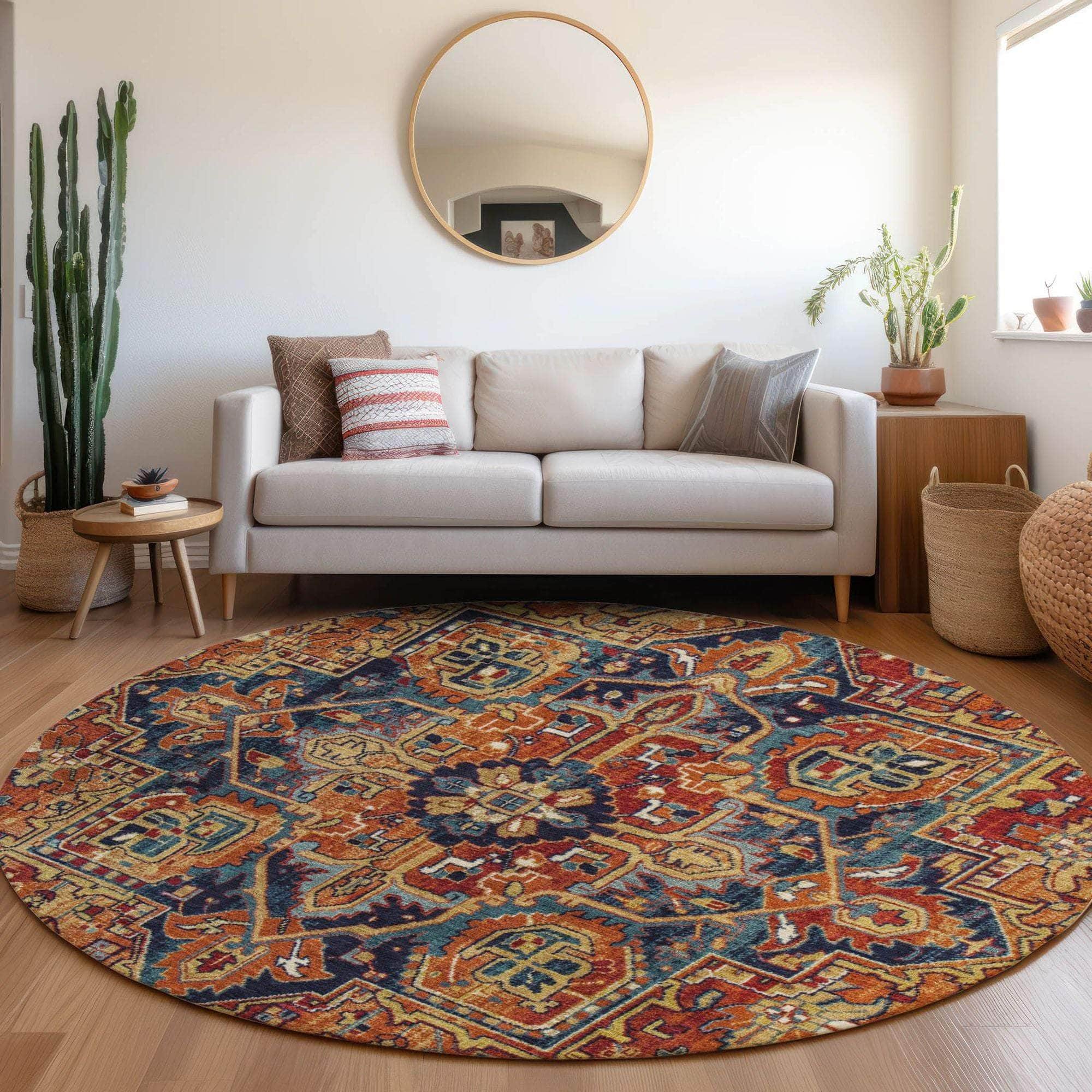 Machine Made ACN570 Paprika Orange Rugs