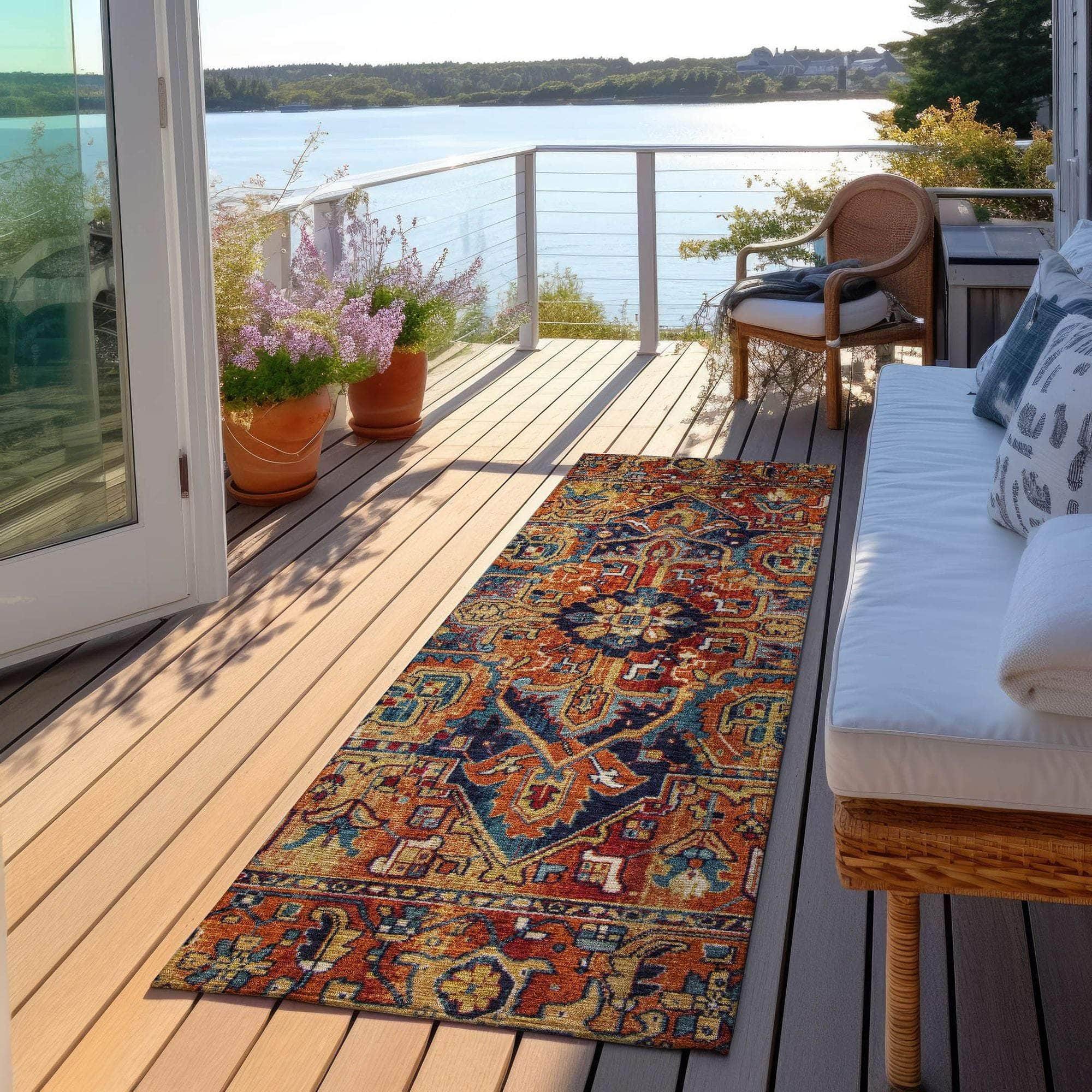 Machine Made ACN570 Paprika Orange Rugs