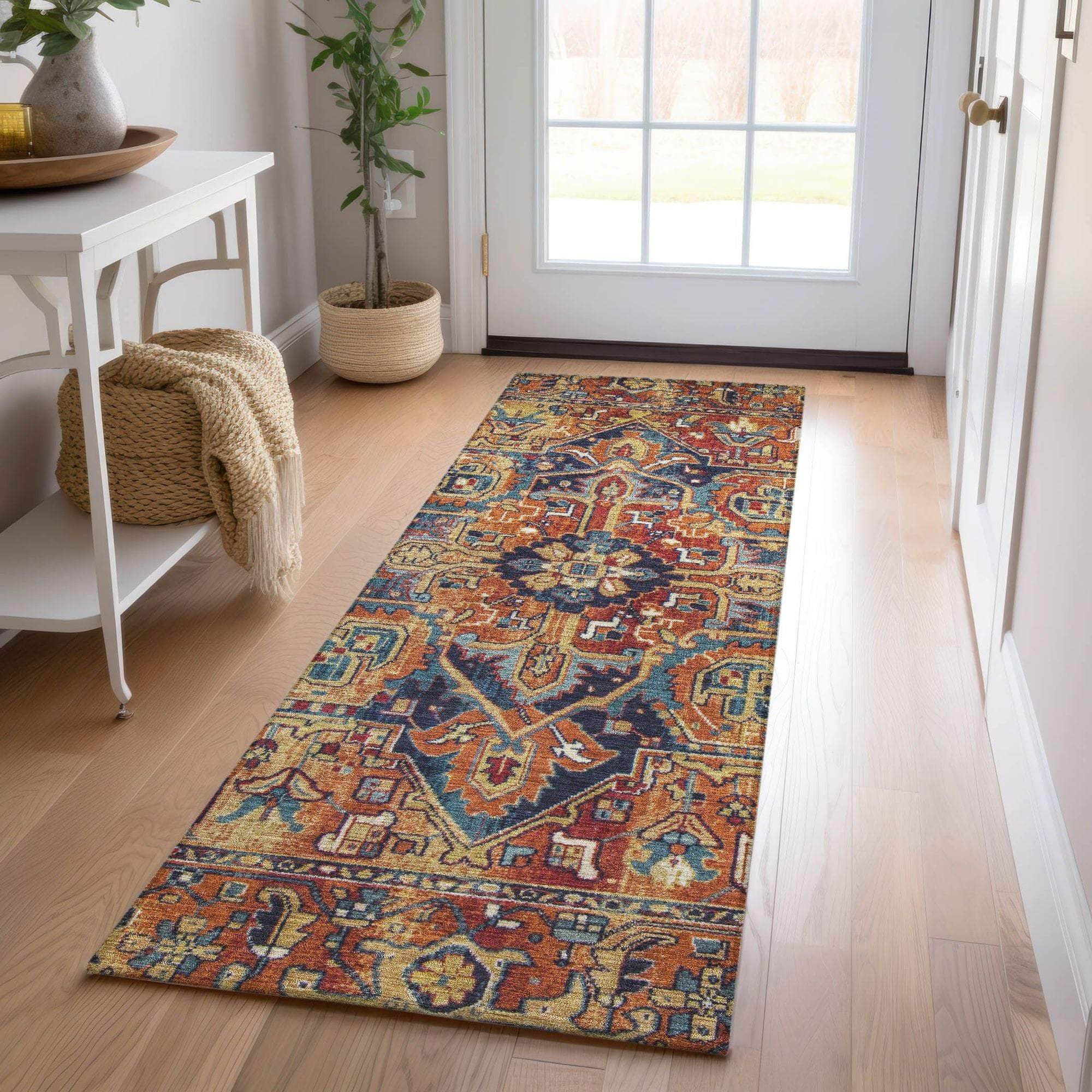 Machine Made ACN570 Paprika Orange Rugs