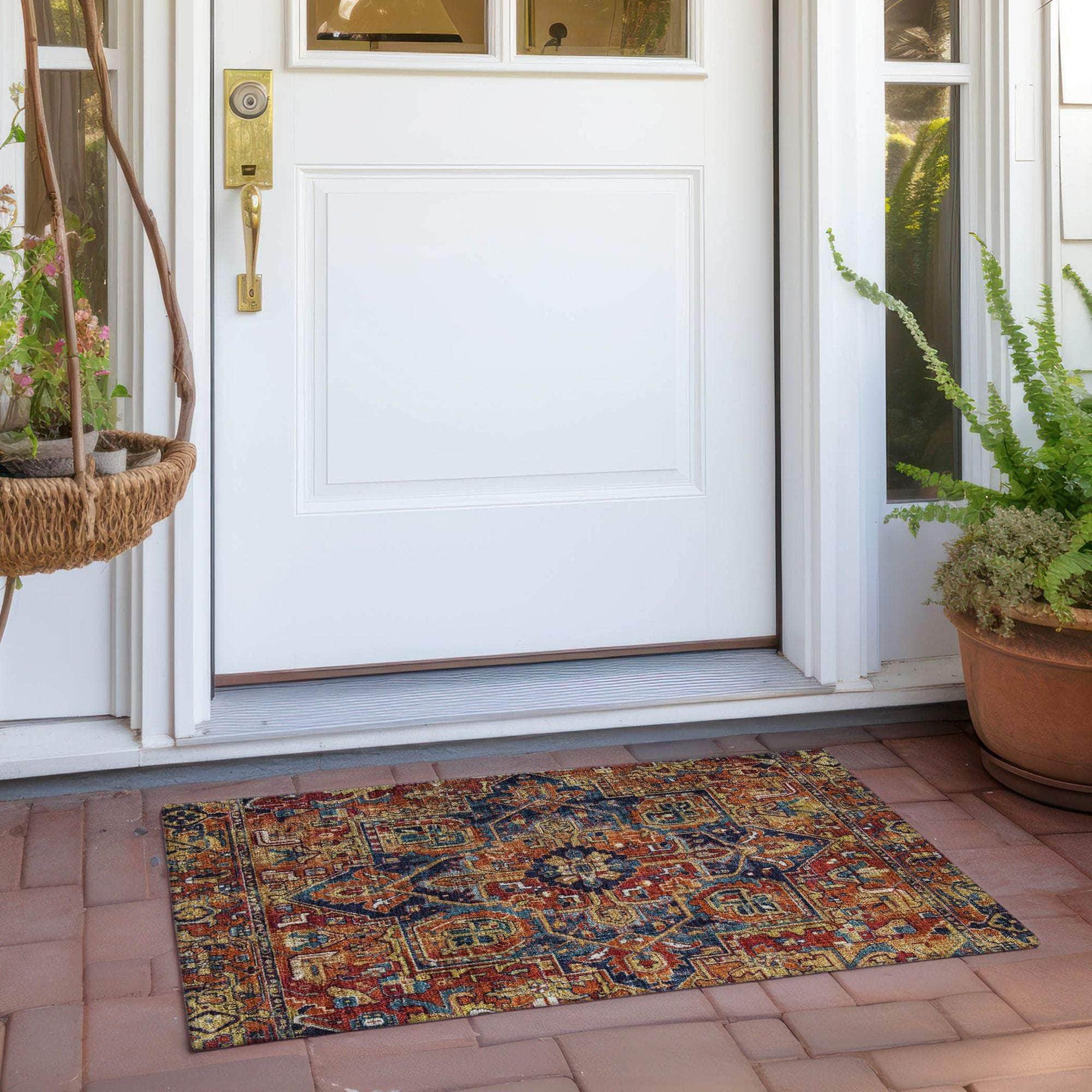 Machine Made ACN570 Paprika Orange Rugs