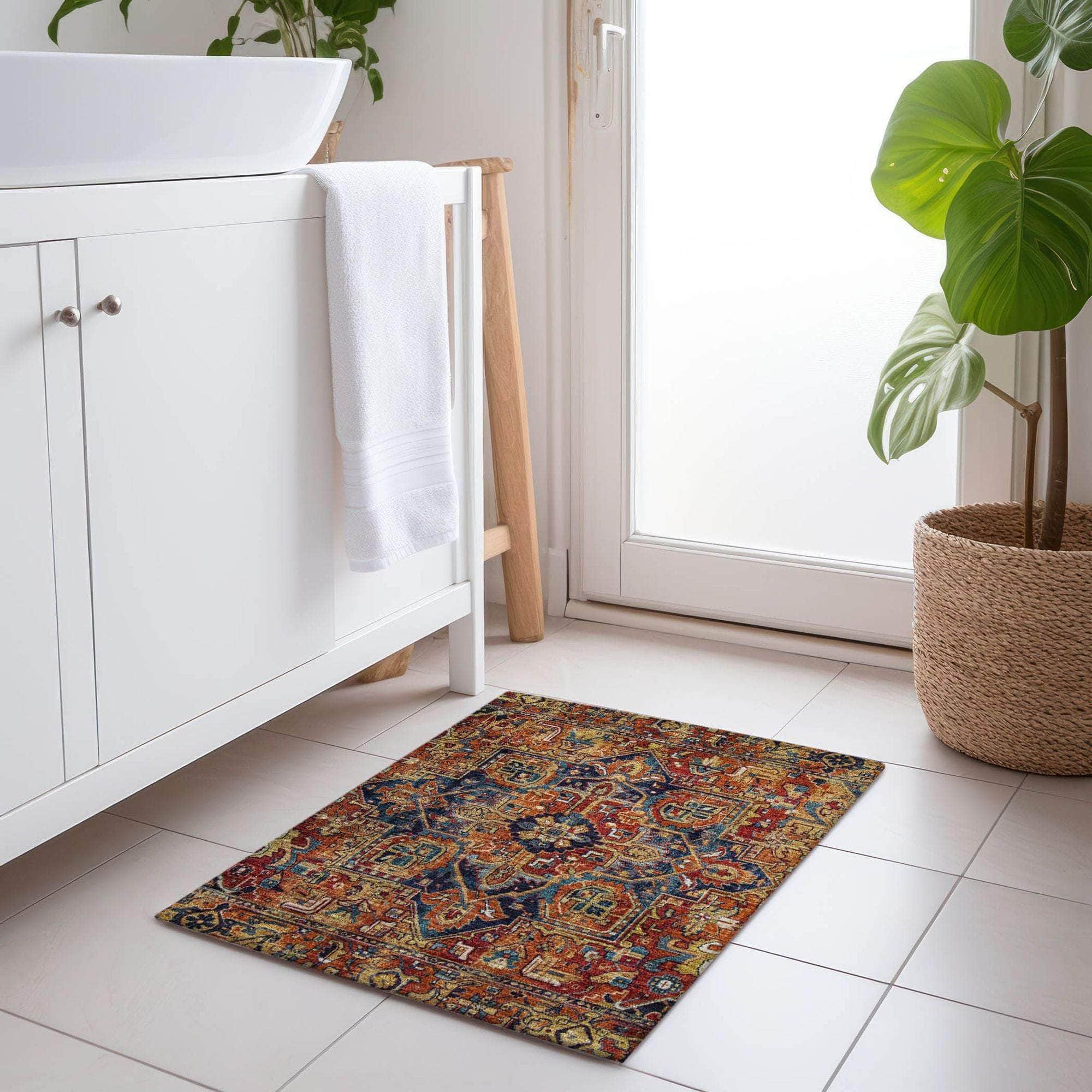 Machine Made ACN570 Paprika Orange Rugs