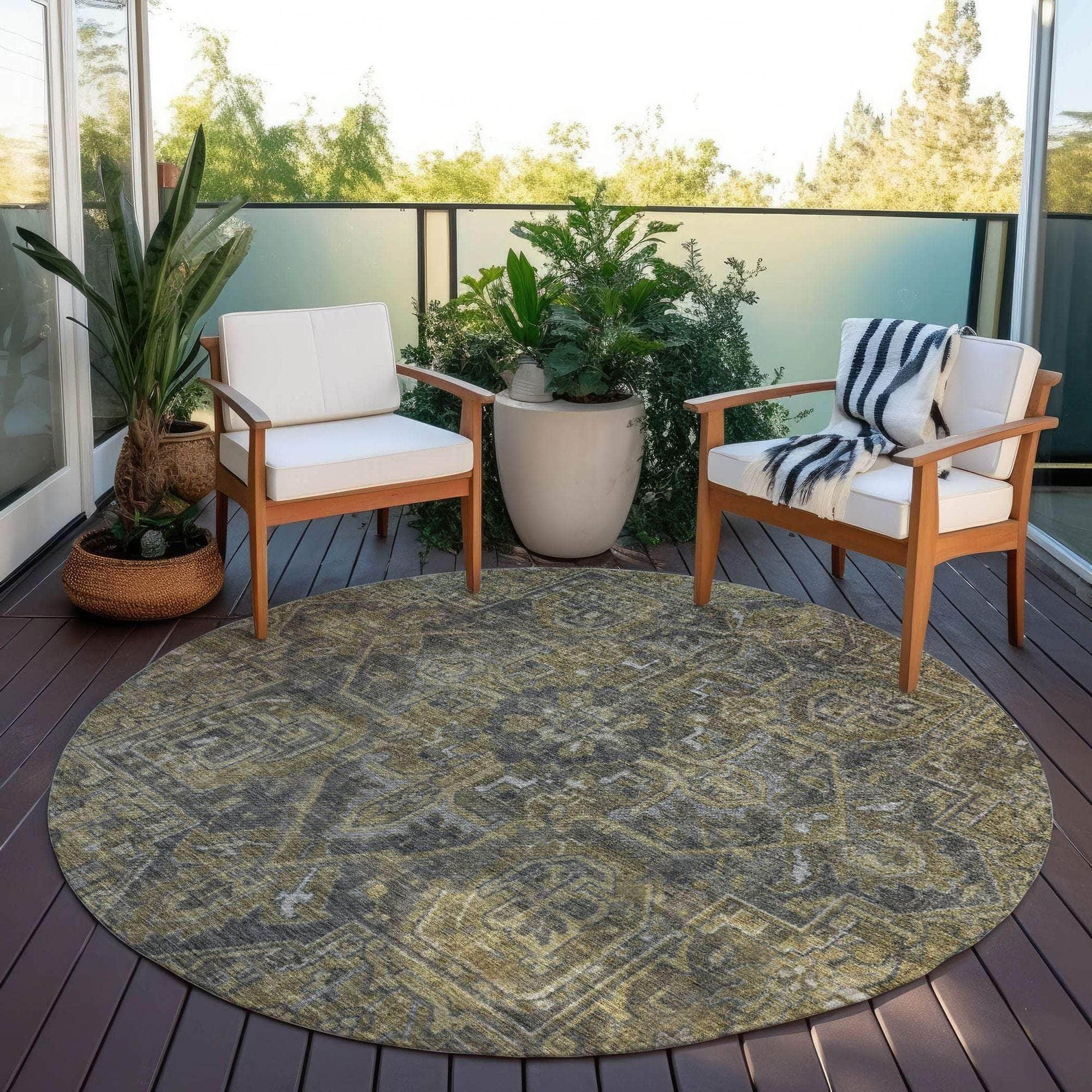 Machine Made ACN571 Chocolate Brown Rugs