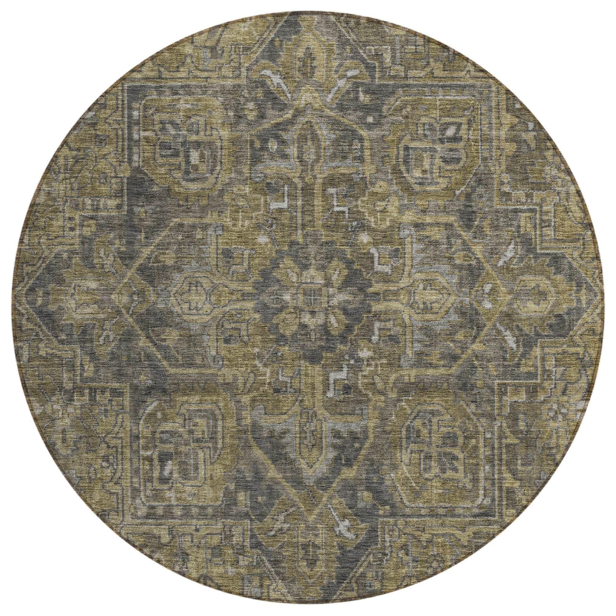 Machine Washable Chocolate Brown Rug - Indoor / Outdoor - Kids / Pet Friendly Oriental Print Rug