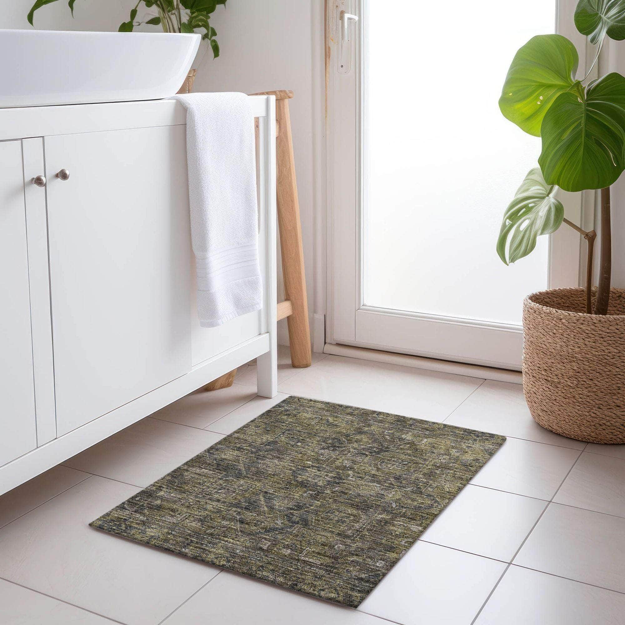 Machine Made ACN571 Chocolate Brown Rugs
