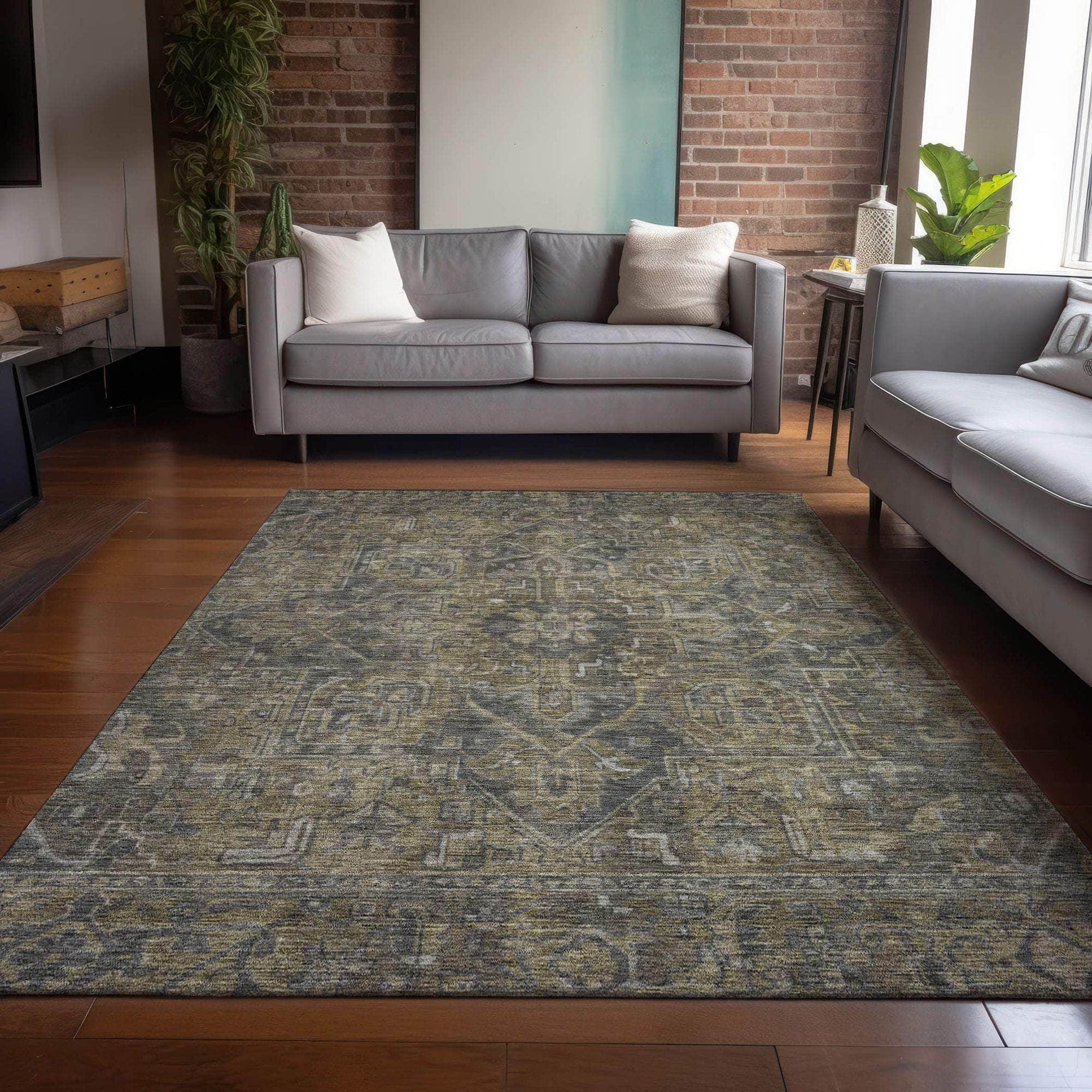 Machine Made ACN571 Chocolate Brown Rugs