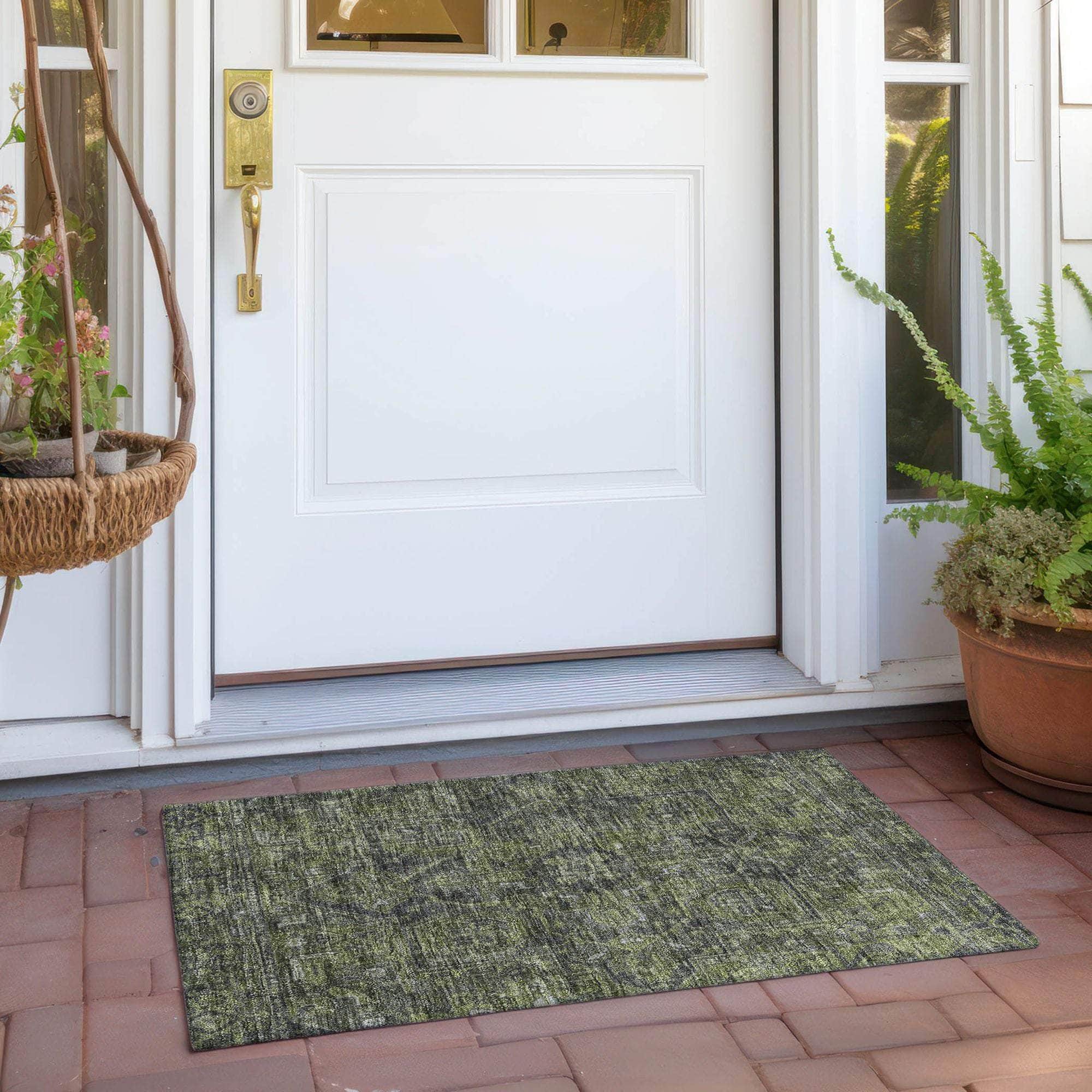 Machine Made ACN571 Green Rugs