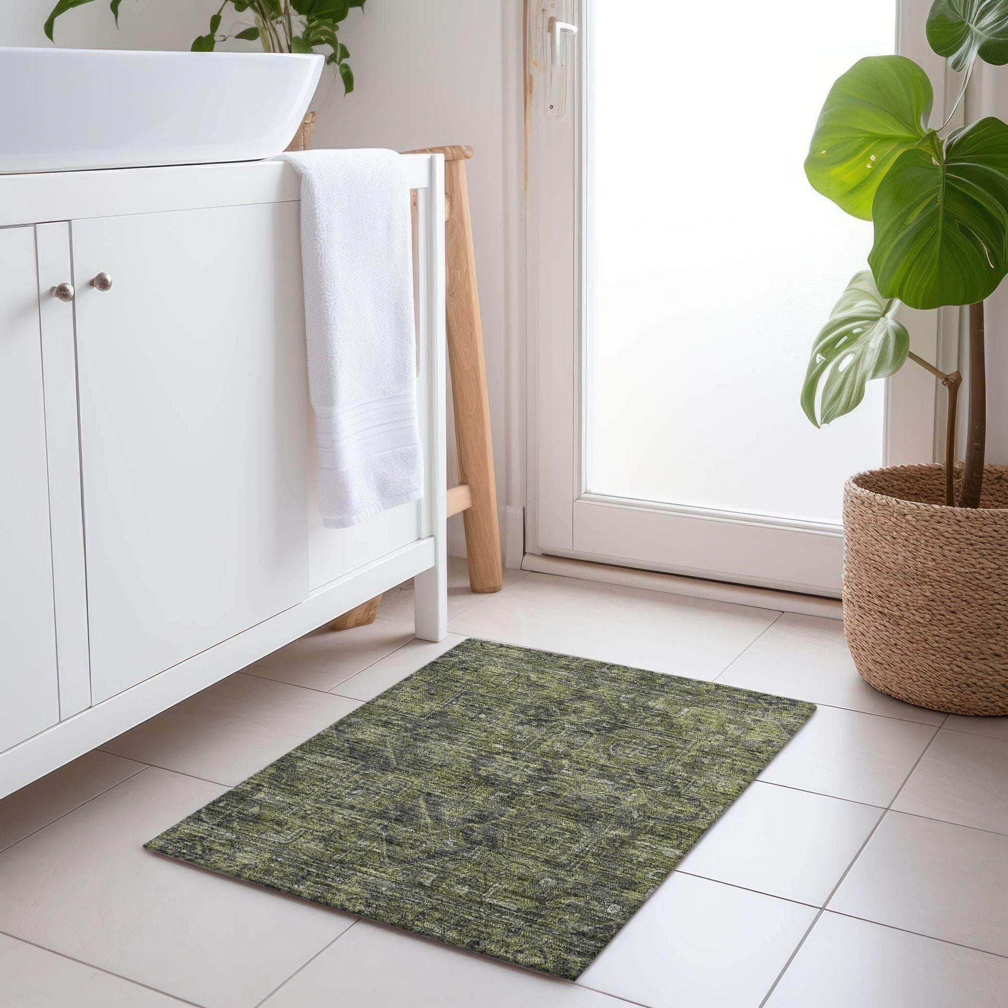 Machine Made ACN571 Green Rugs