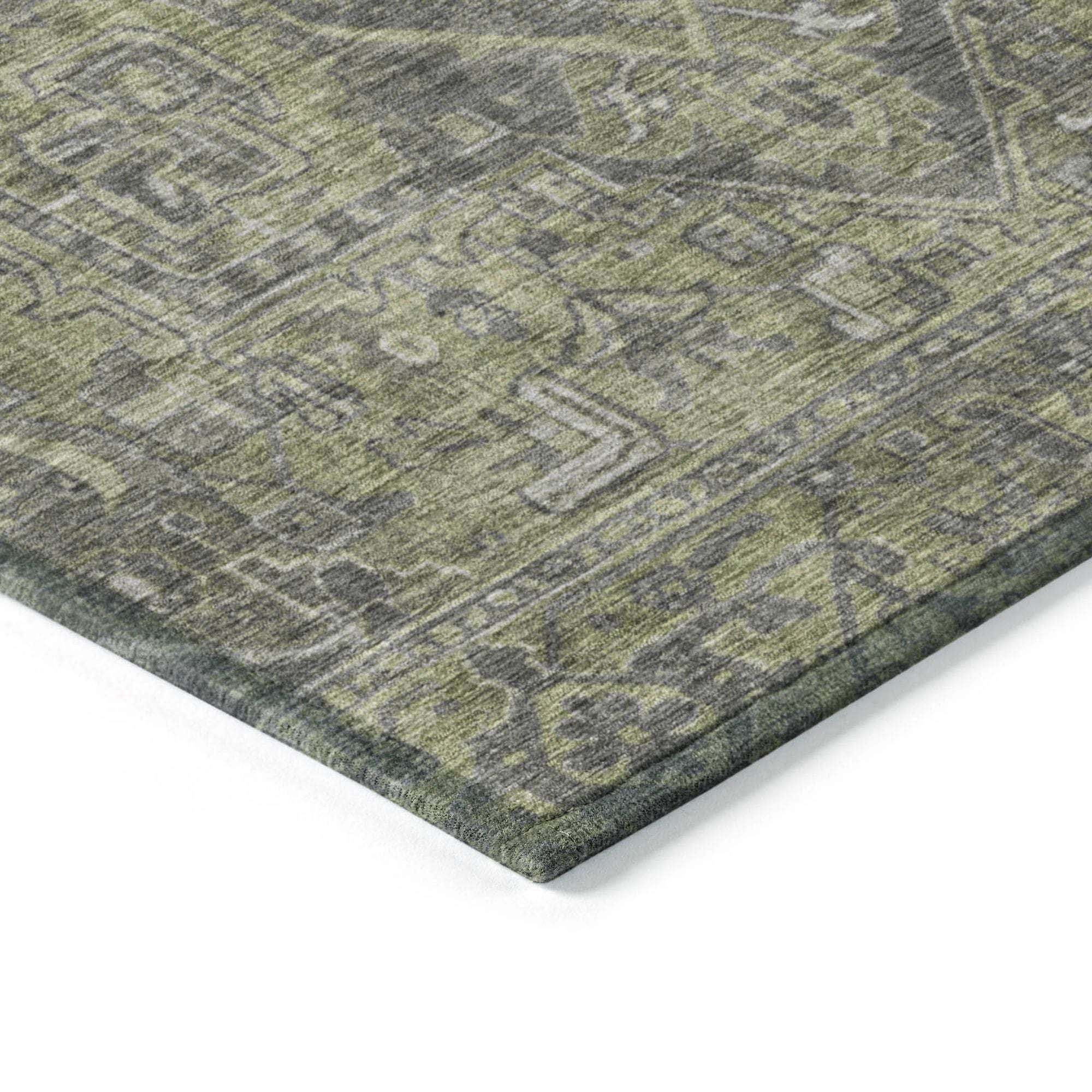 Machine Made ACN571 Green Rugs