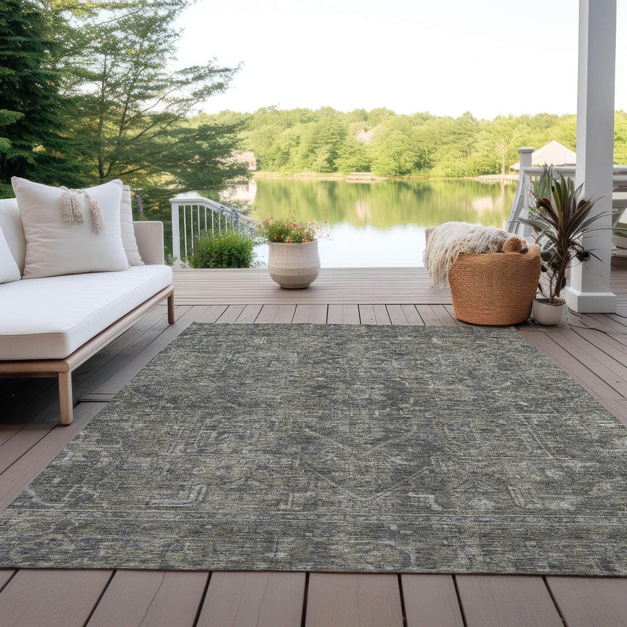 Machine Made ACN571 Mocha Brown Rugs