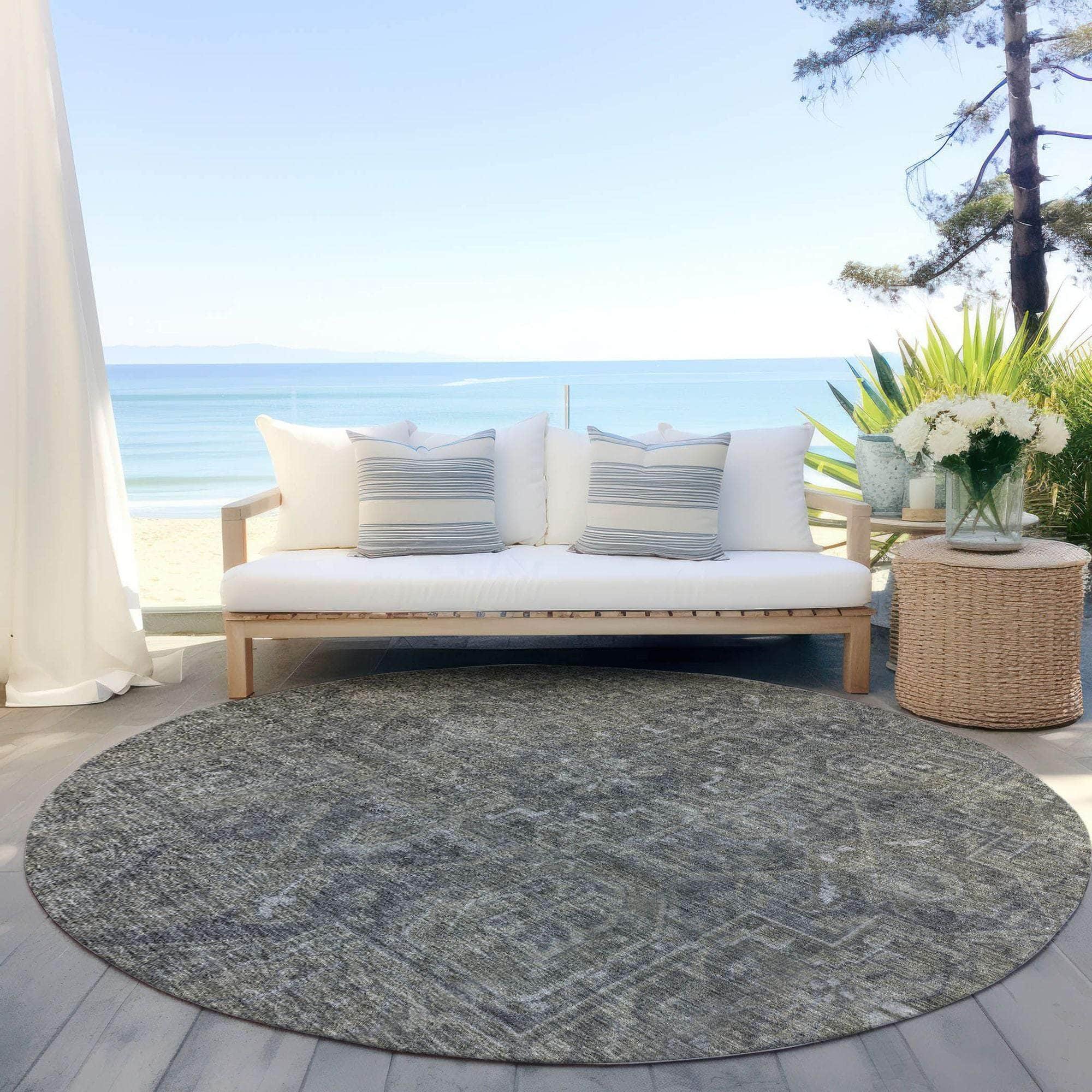 Machine Made ACN571 Mocha Brown Rugs