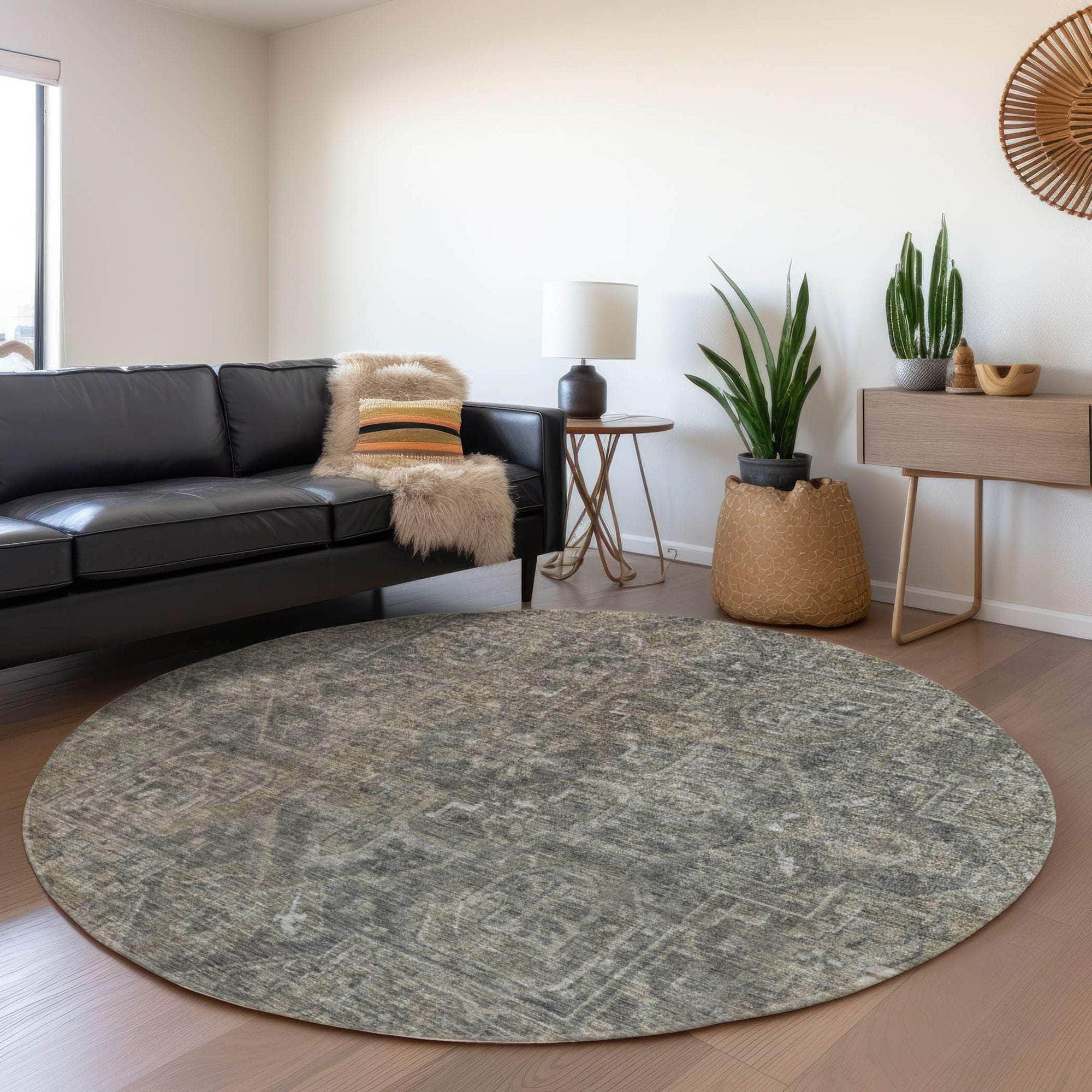 Machine Made ACN571 Mocha Brown Rugs