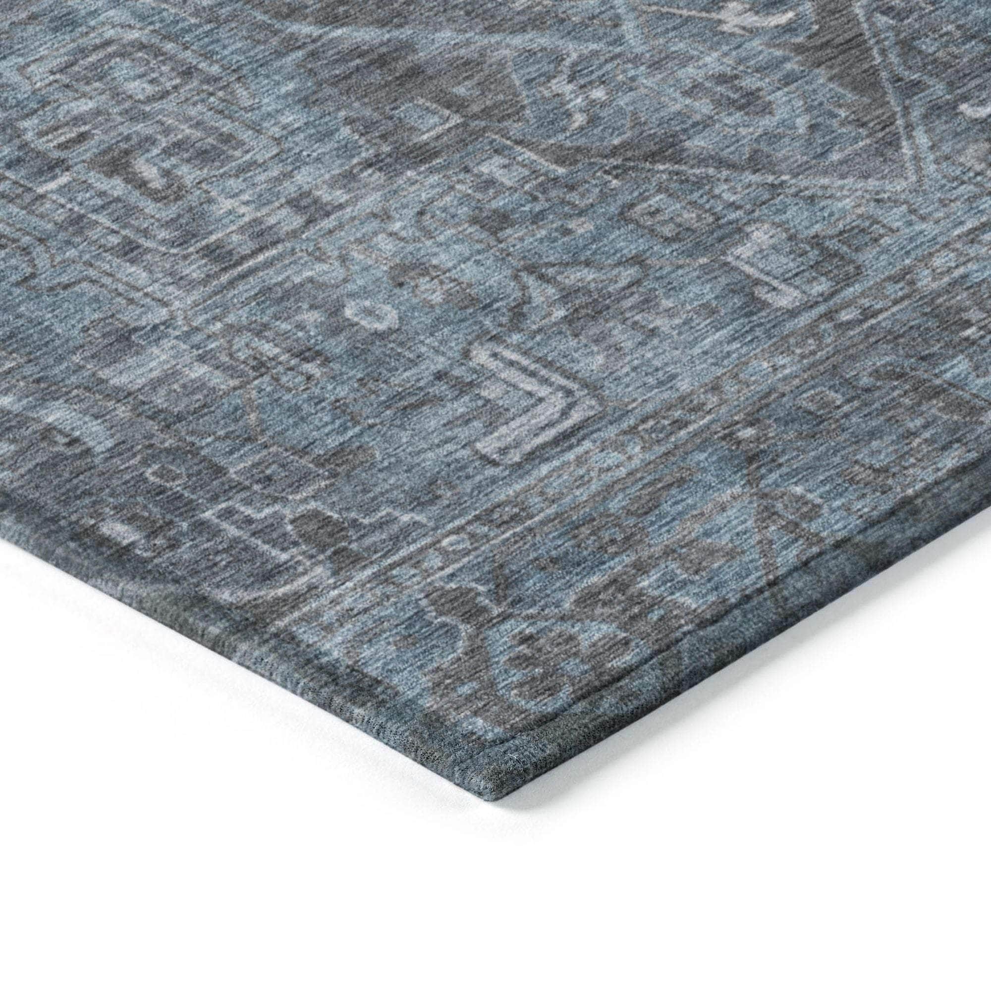Machine Made ACN571 Navy Blue Rugs