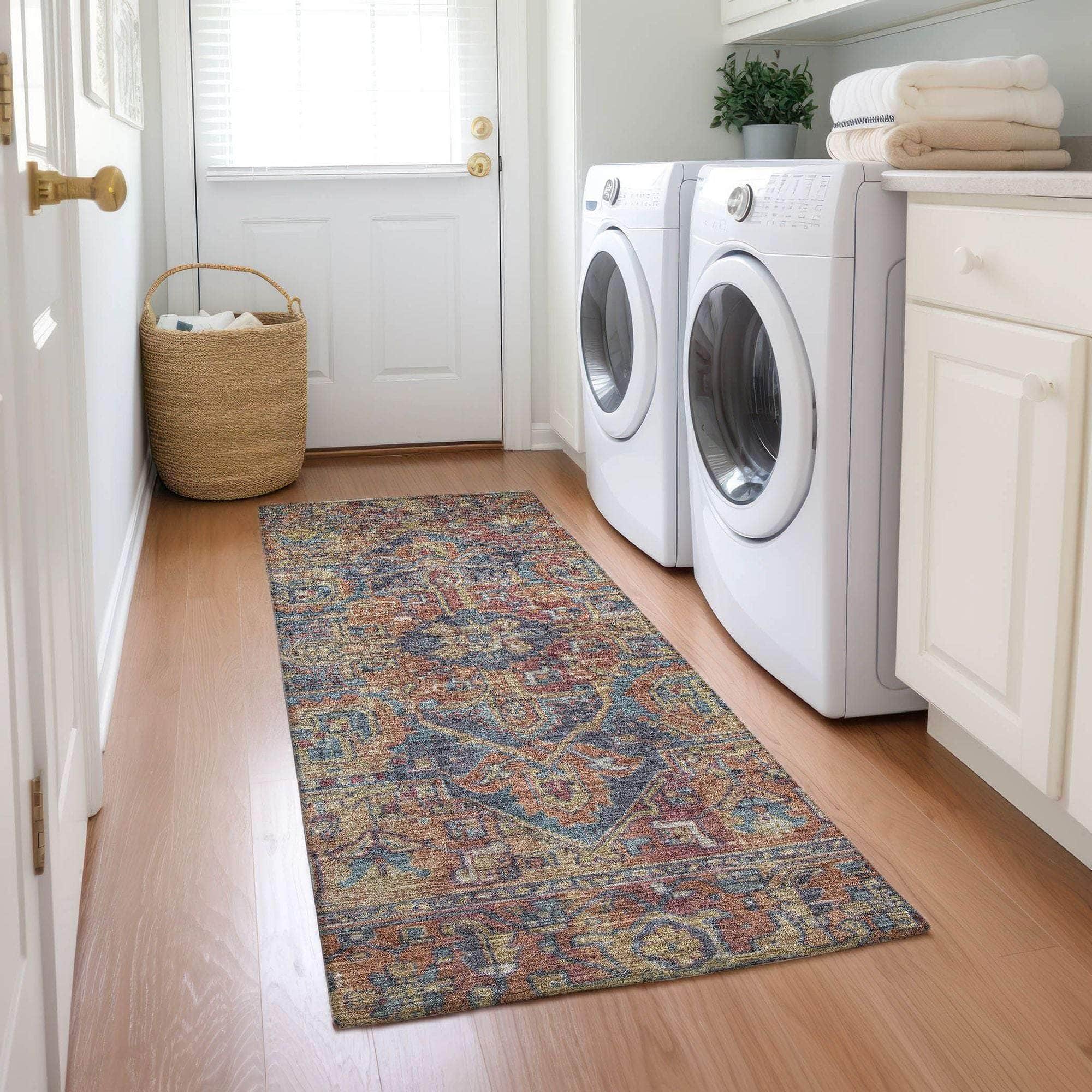 Machine Made ACN571 Red Rugs