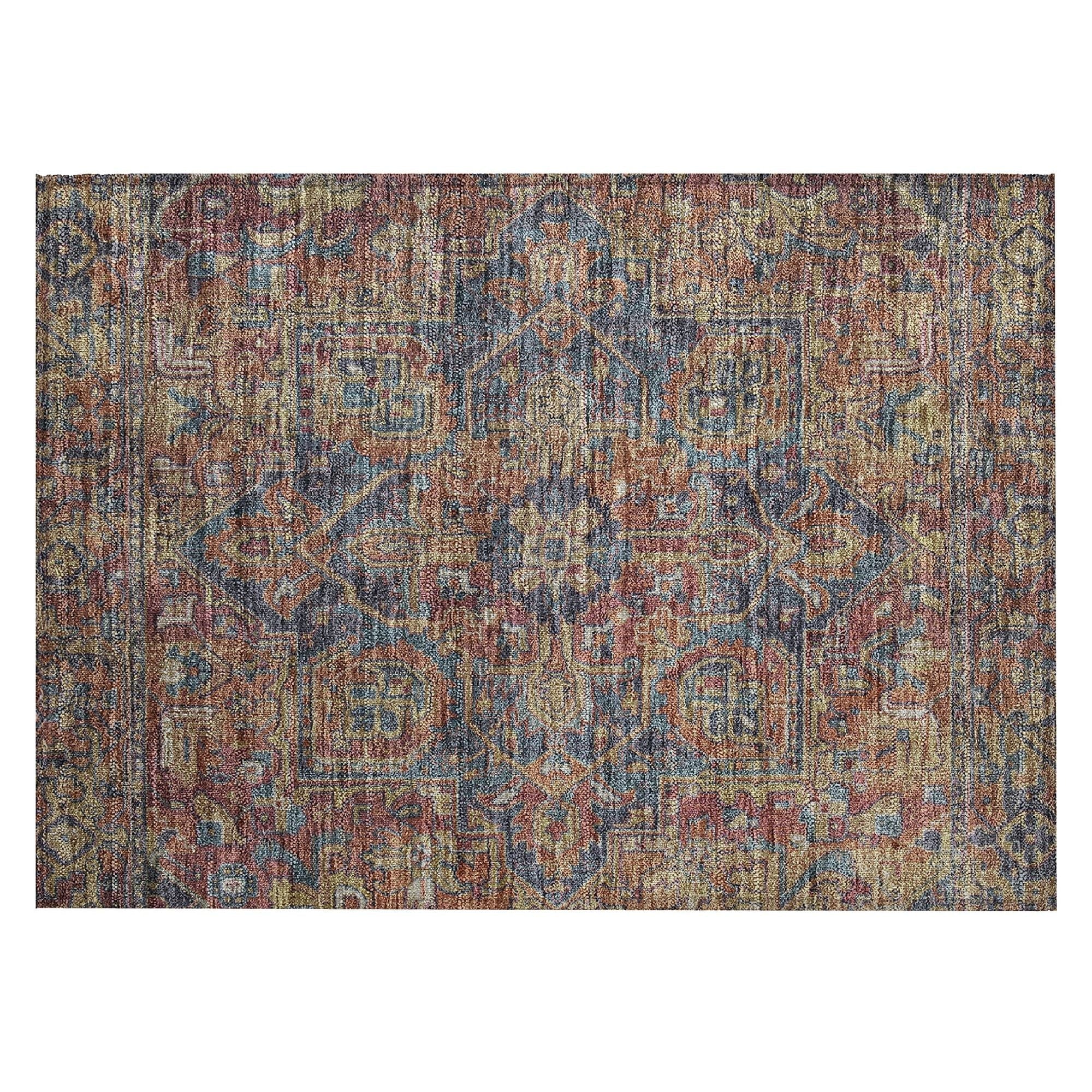 Machine Washable Red Rug - Indoor / Outdoor - Kids / Pet Friendly Oriental Print Rug