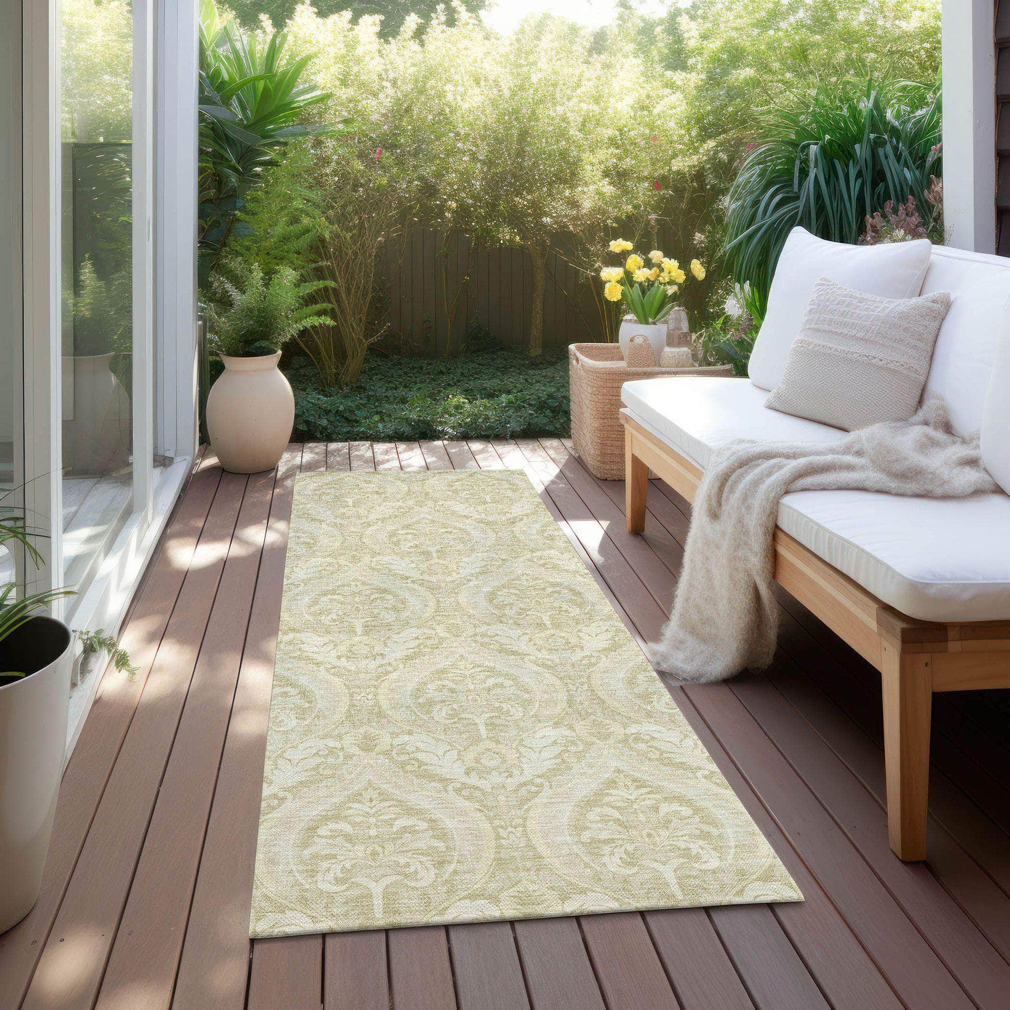 Machine Made ACN572 Beige Brown Rugs