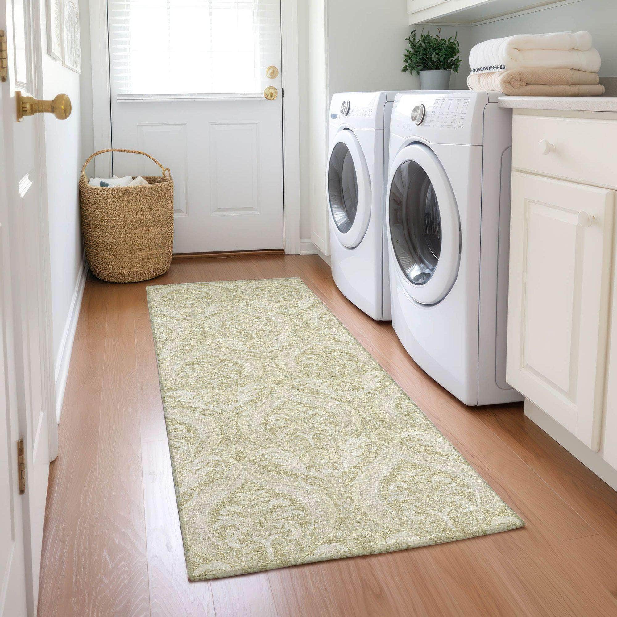 Machine Made ACN572 Beige Brown Rugs