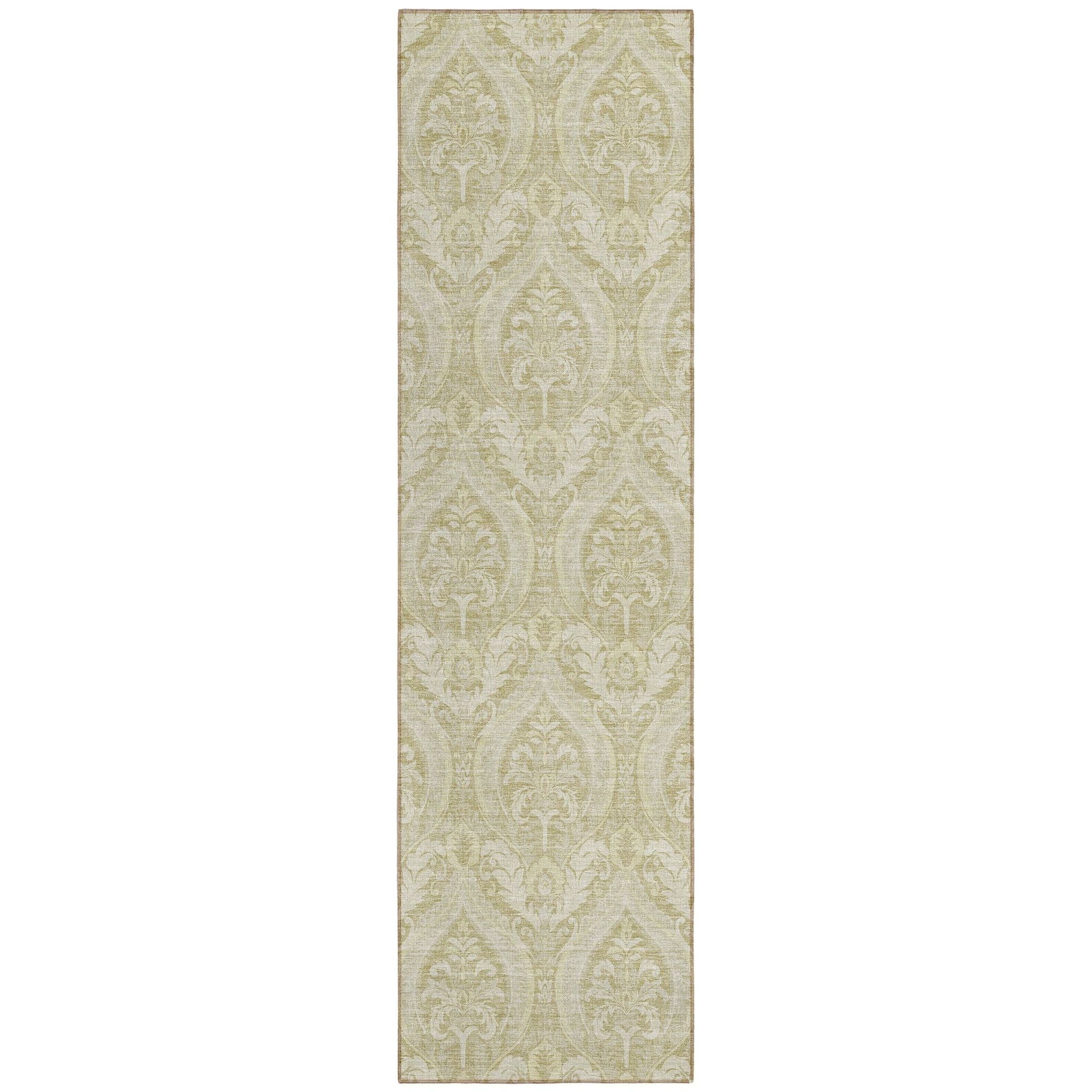 Machine Washable Beige Brown Rug - Indoor / Outdoor - Kids / Pet Friendly Panel Print Rug