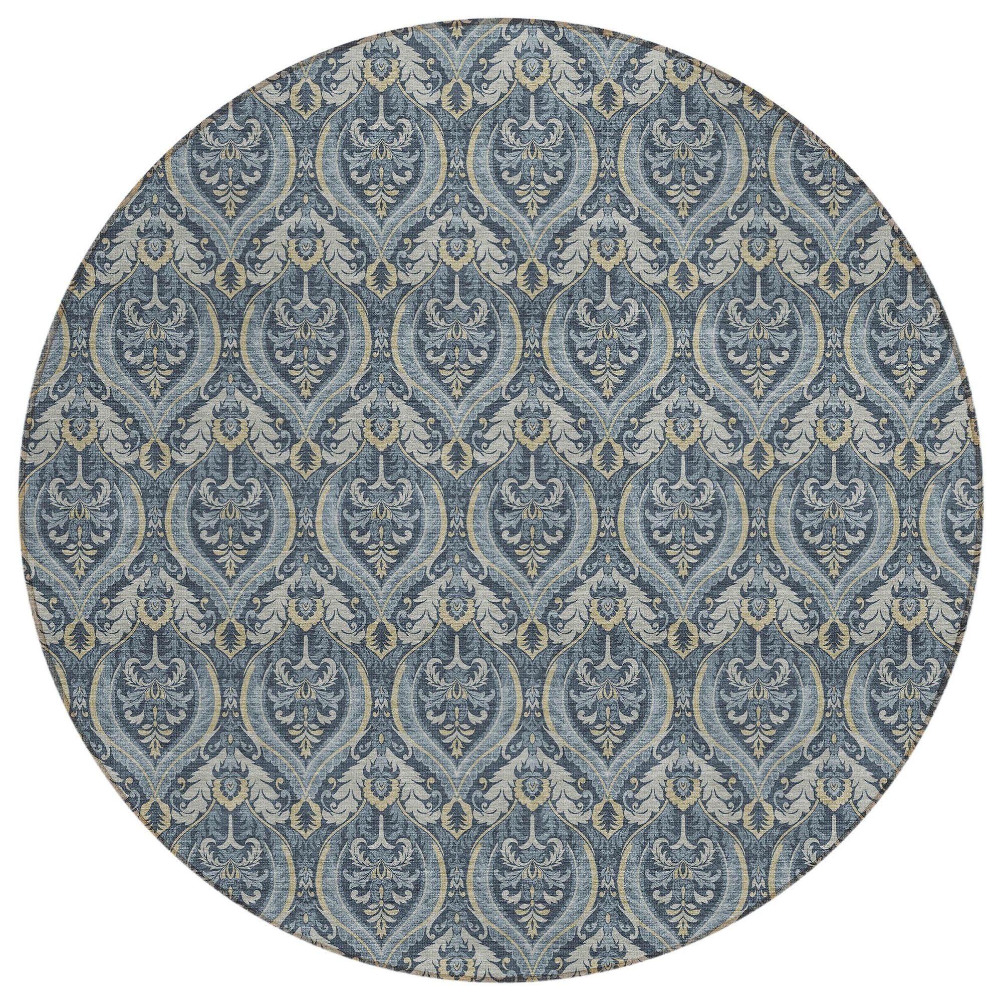 Machine Washable Blue Rug - Indoor / Outdoor - Kids / Pet Friendly Panel Print Rug