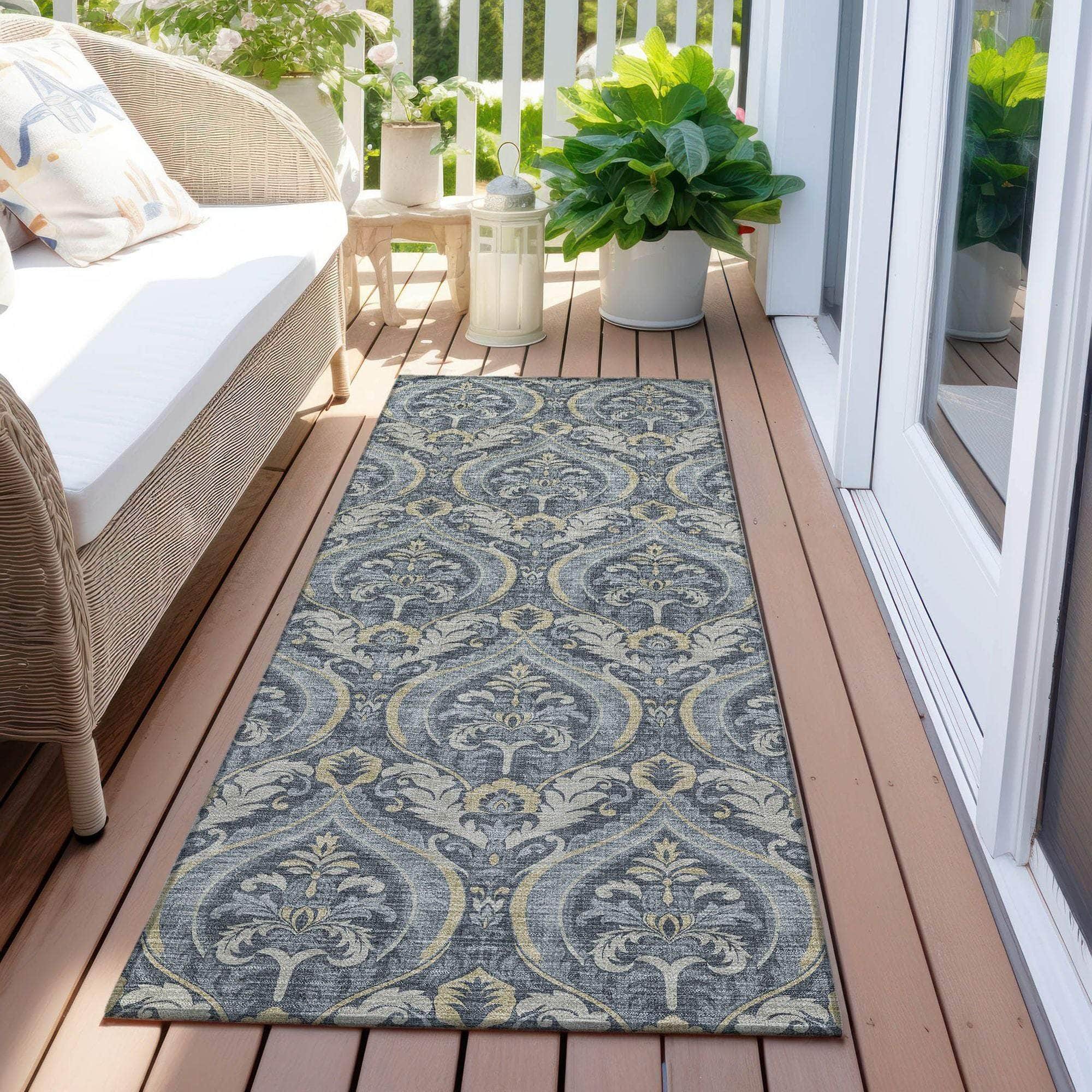 Machine Made ACN572 Blue Rugs