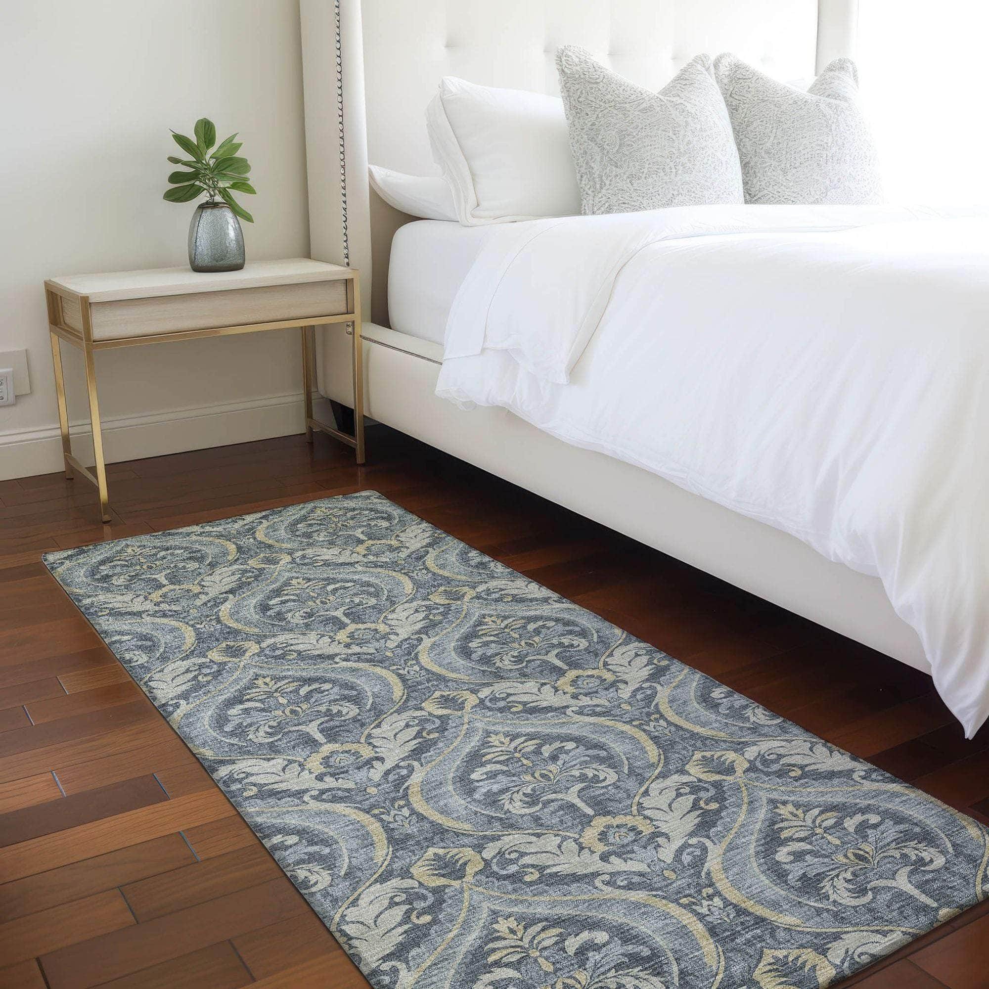 Machine Made ACN572 Blue Rugs