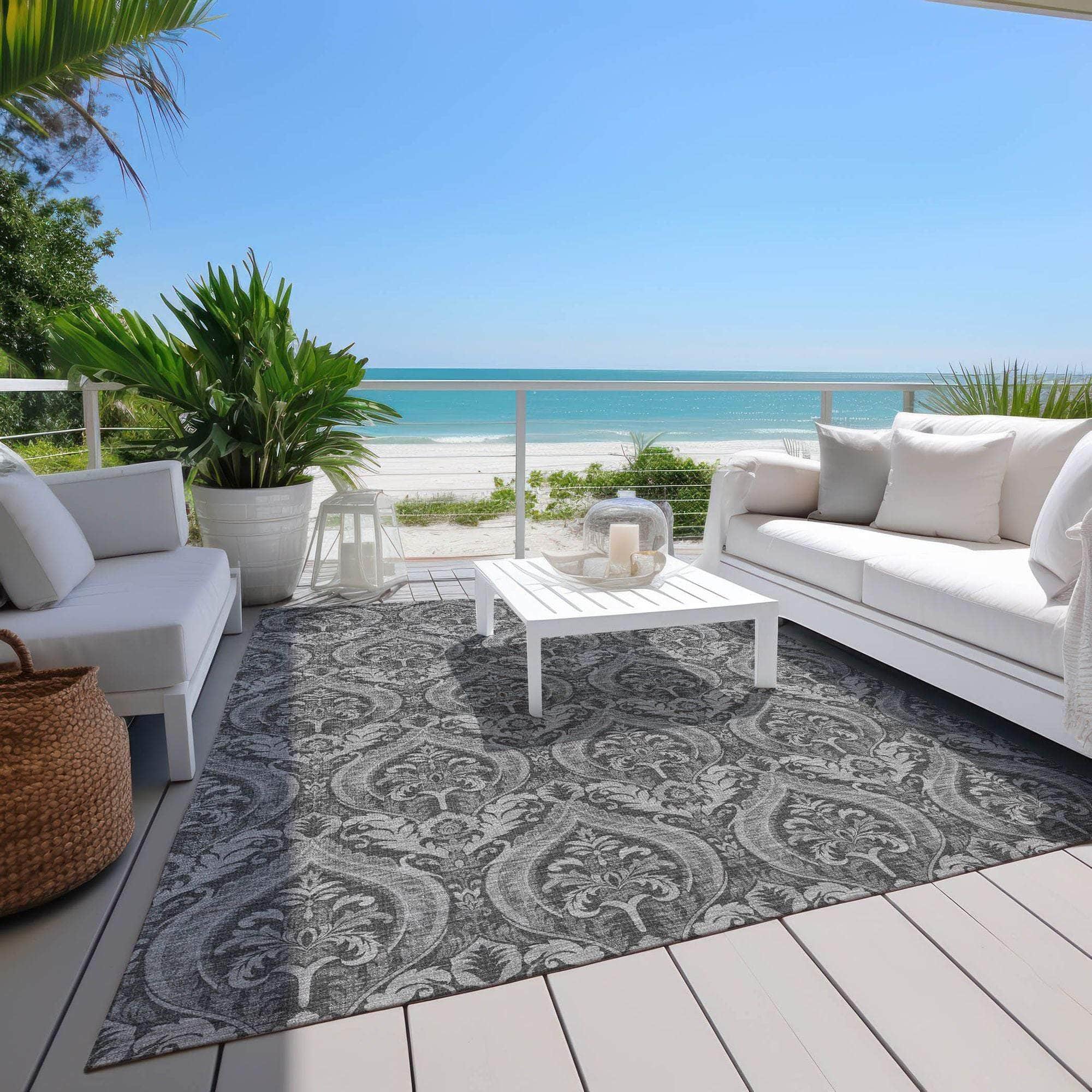 Machine Made ACN572 Gray Rugs