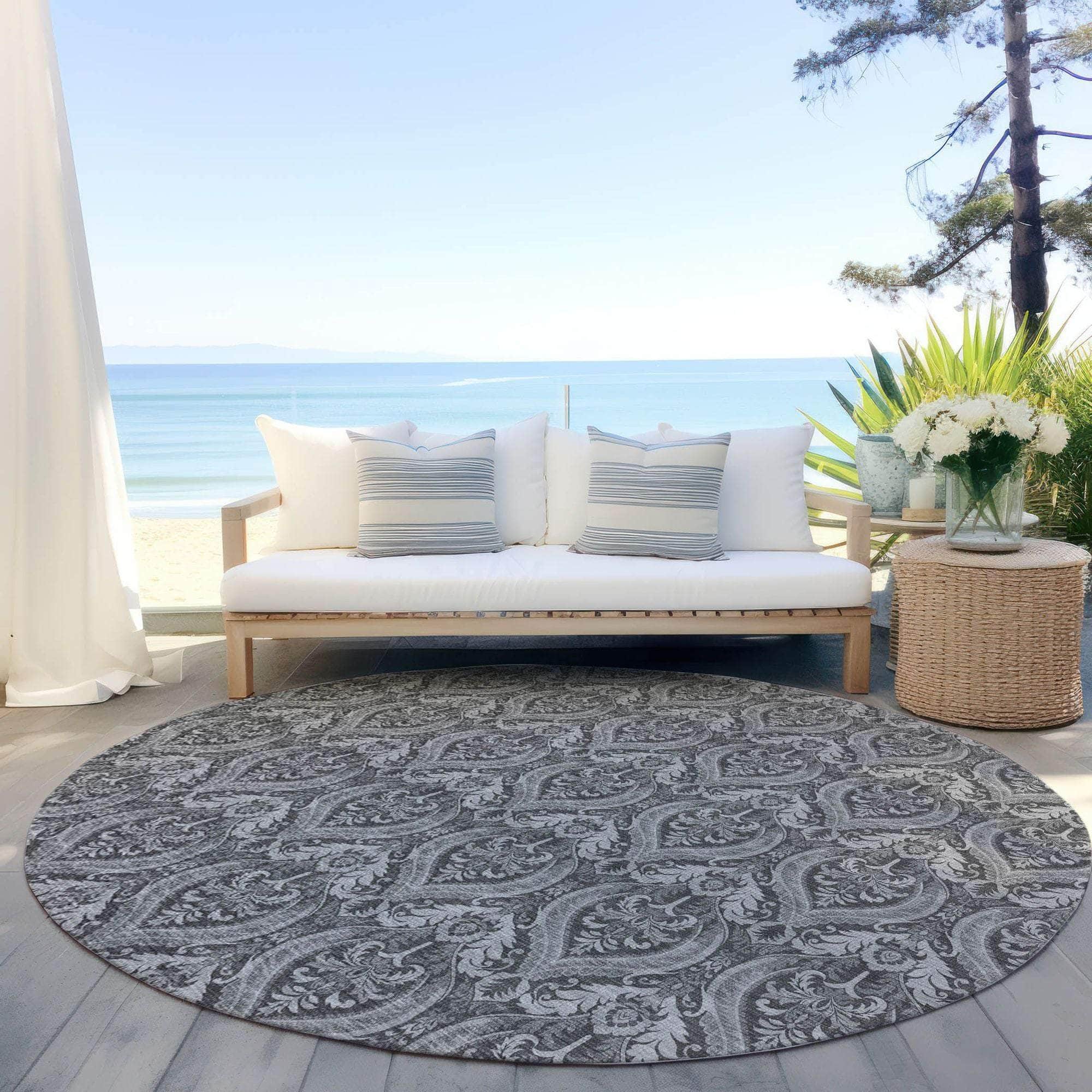 Machine Made ACN572 Gray Rugs