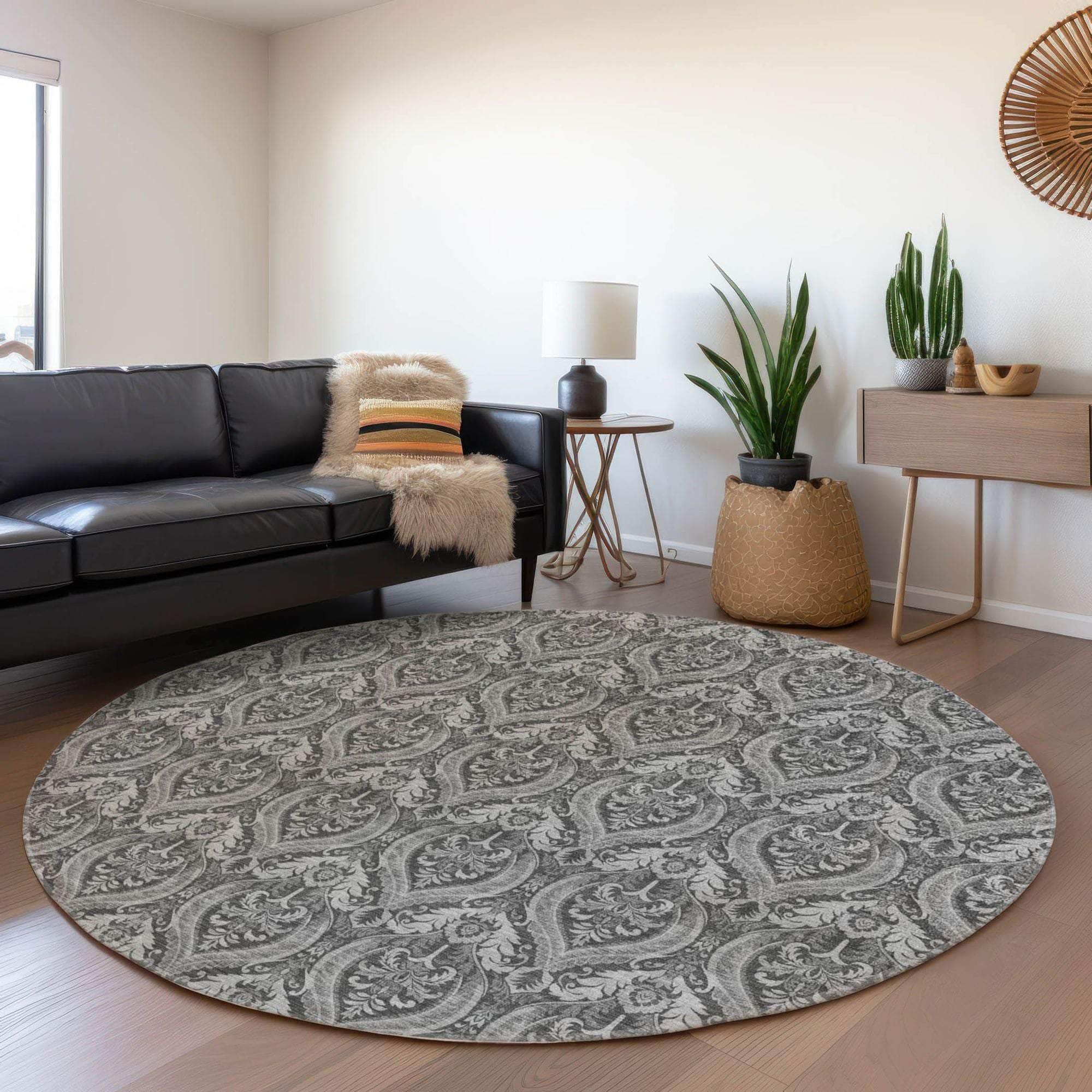 Machine Made ACN572 Gray Rugs