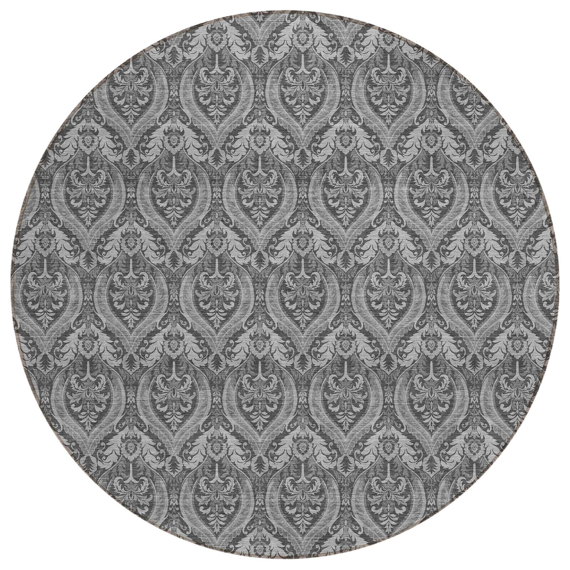 Machine Washable Gray Rug - Indoor / Outdoor - Kids / Pet Friendly Panel Print Rug