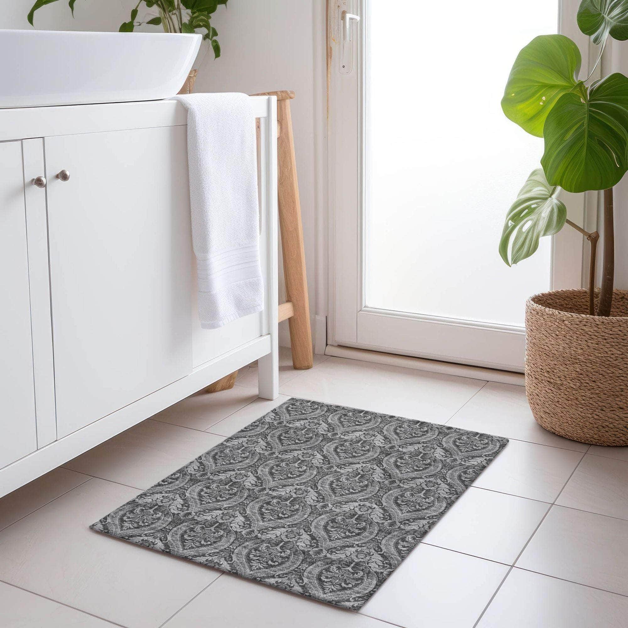 Machine Made ACN572 Gray Rugs