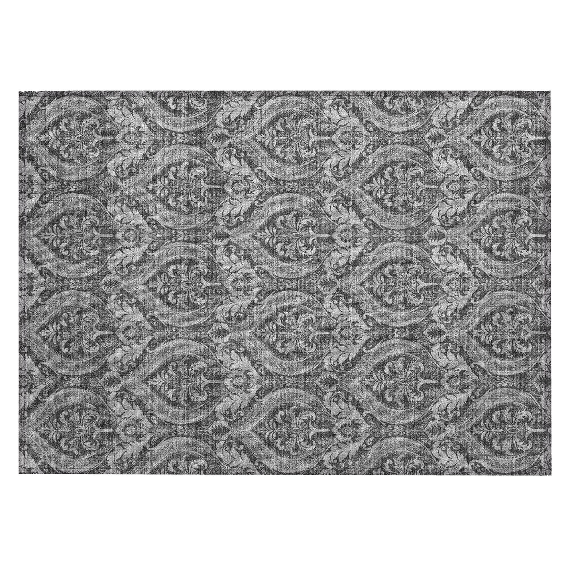 Machine Washable Gray Rug - Indoor / Outdoor - Kids / Pet Friendly Panel Print Rug