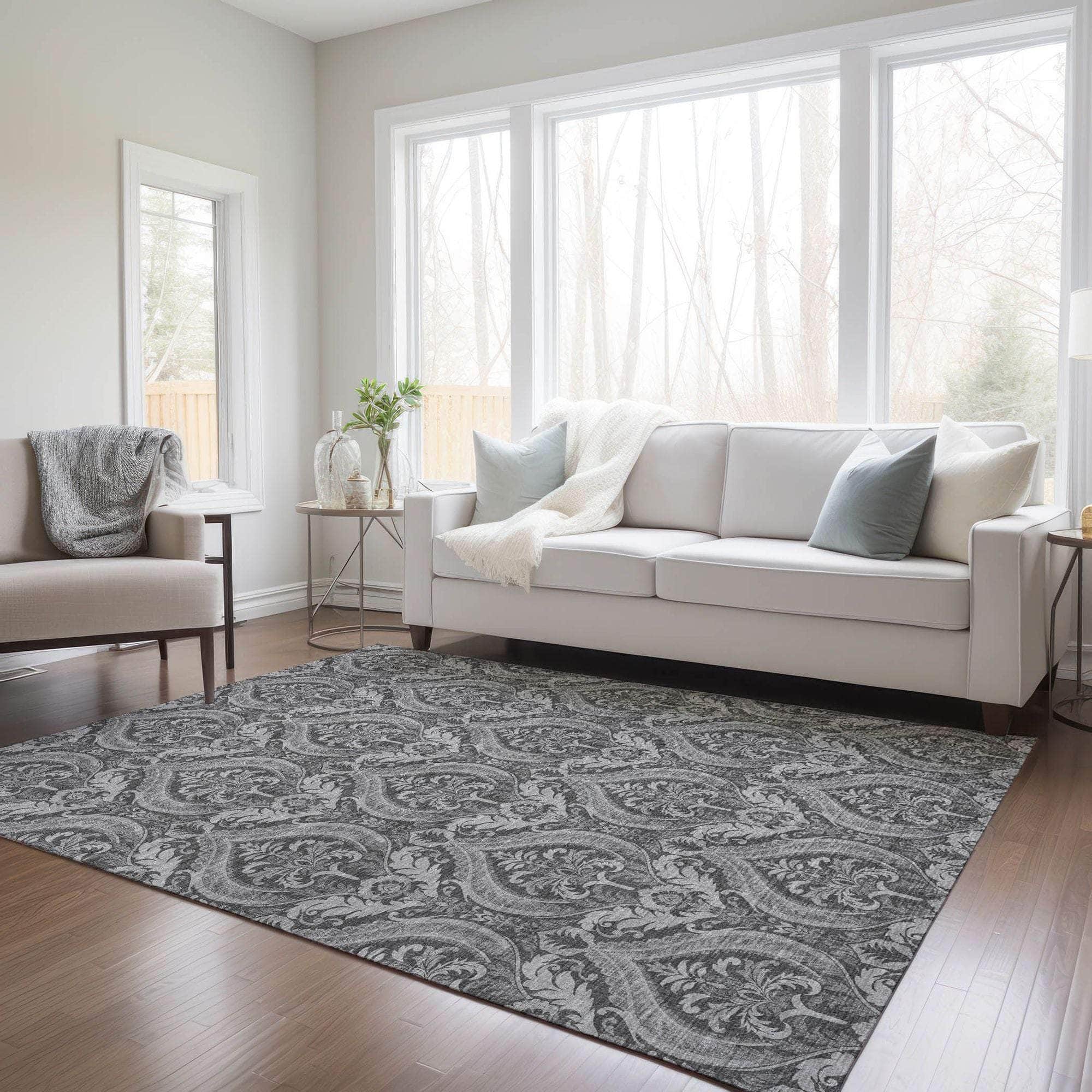 Machine Made ACN572 Gray Rugs