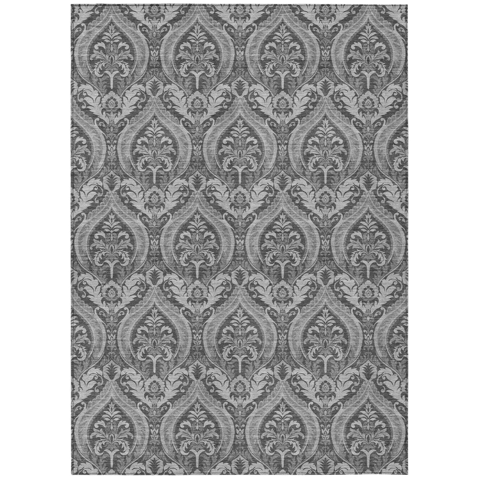 Machine Washable Gray Rug - Indoor / Outdoor - Kids / Pet Friendly Panel Print Rug