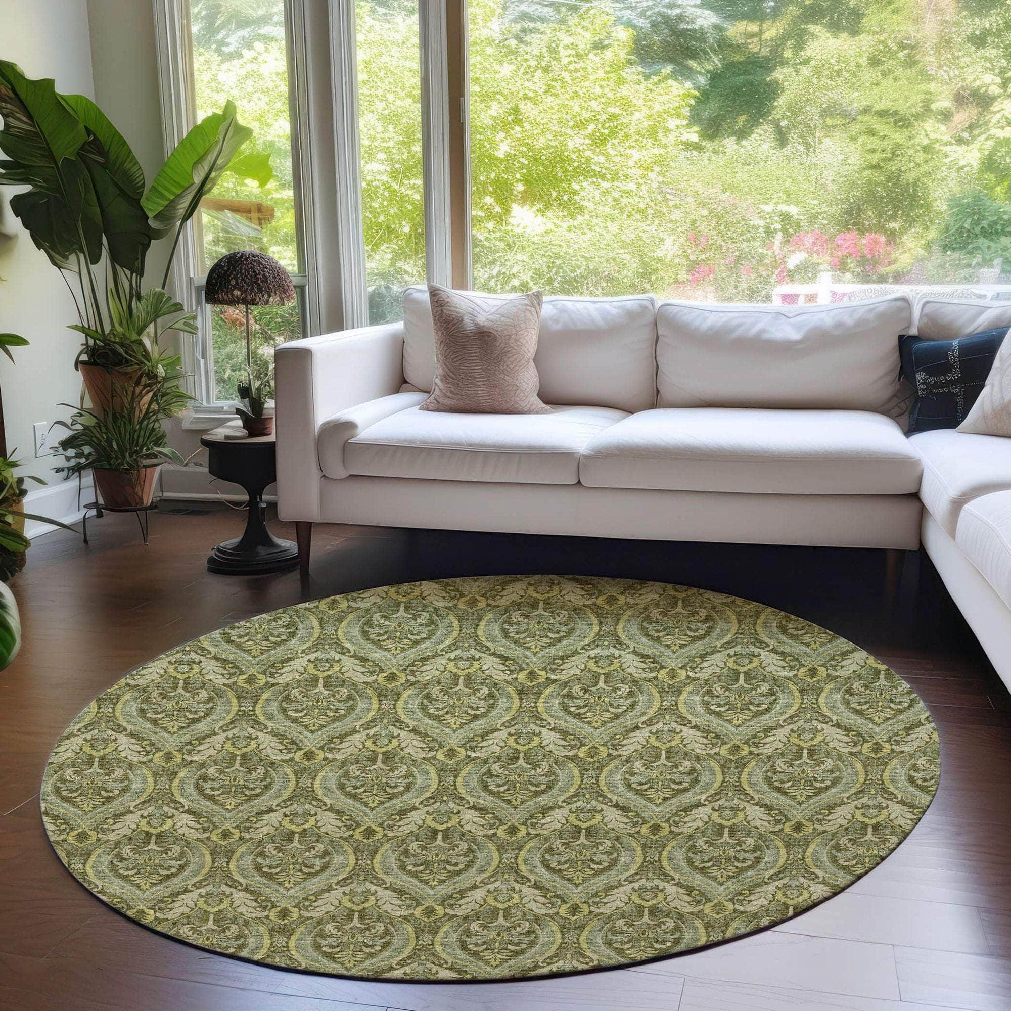 Machine Made ACN572 Green Rugs