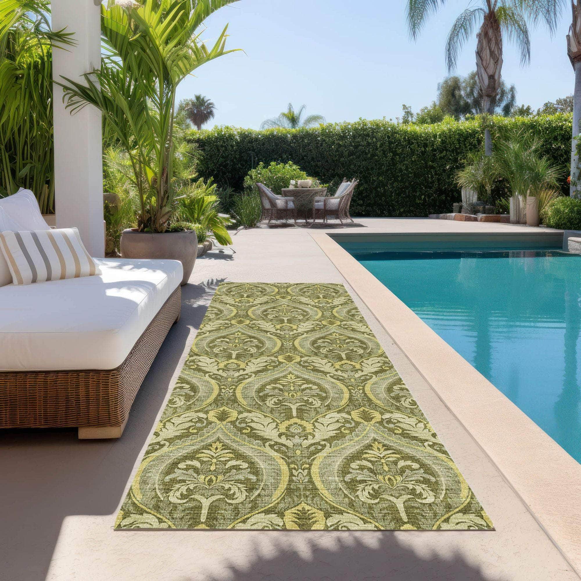 Machine Made ACN572 Green Rugs