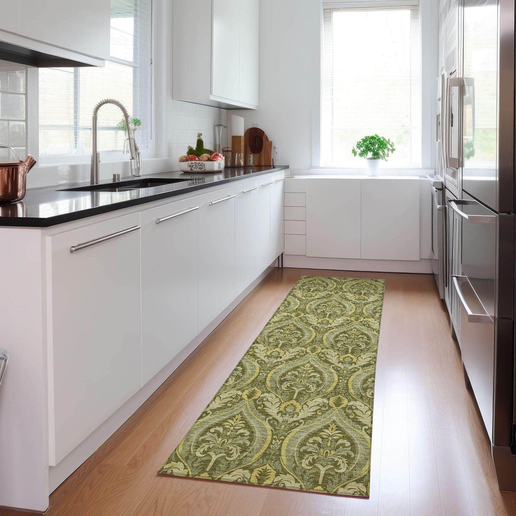 Machine Made ACN572 Green Rugs
