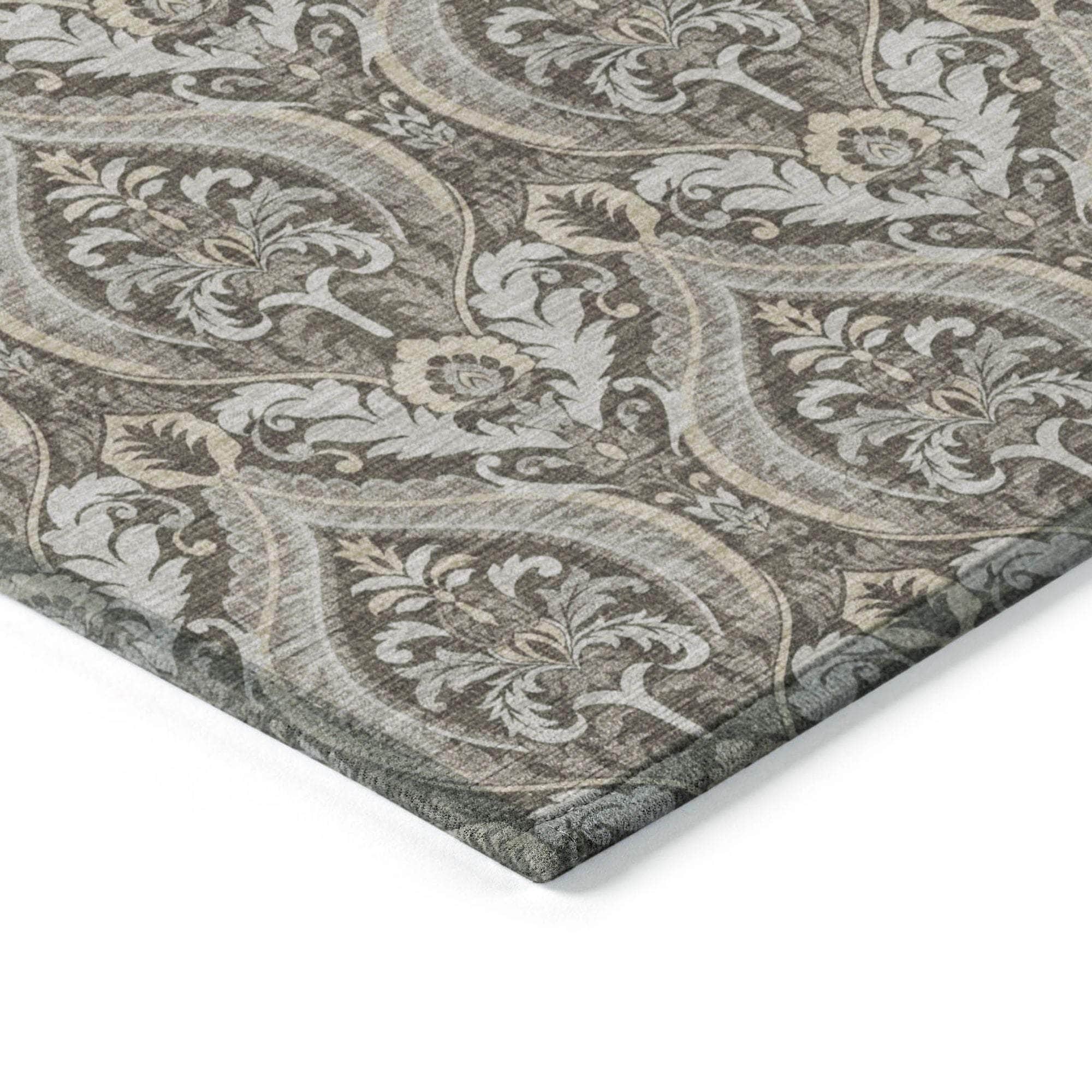 Machine Made ACN572 Taupe Brown Rugs