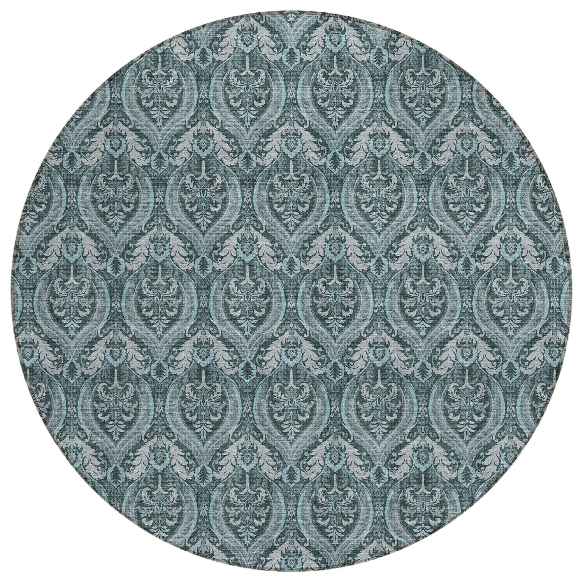 Machine Washable Teal Rug - Indoor / Outdoor - Kids / Pet Friendly Panel Print Rug